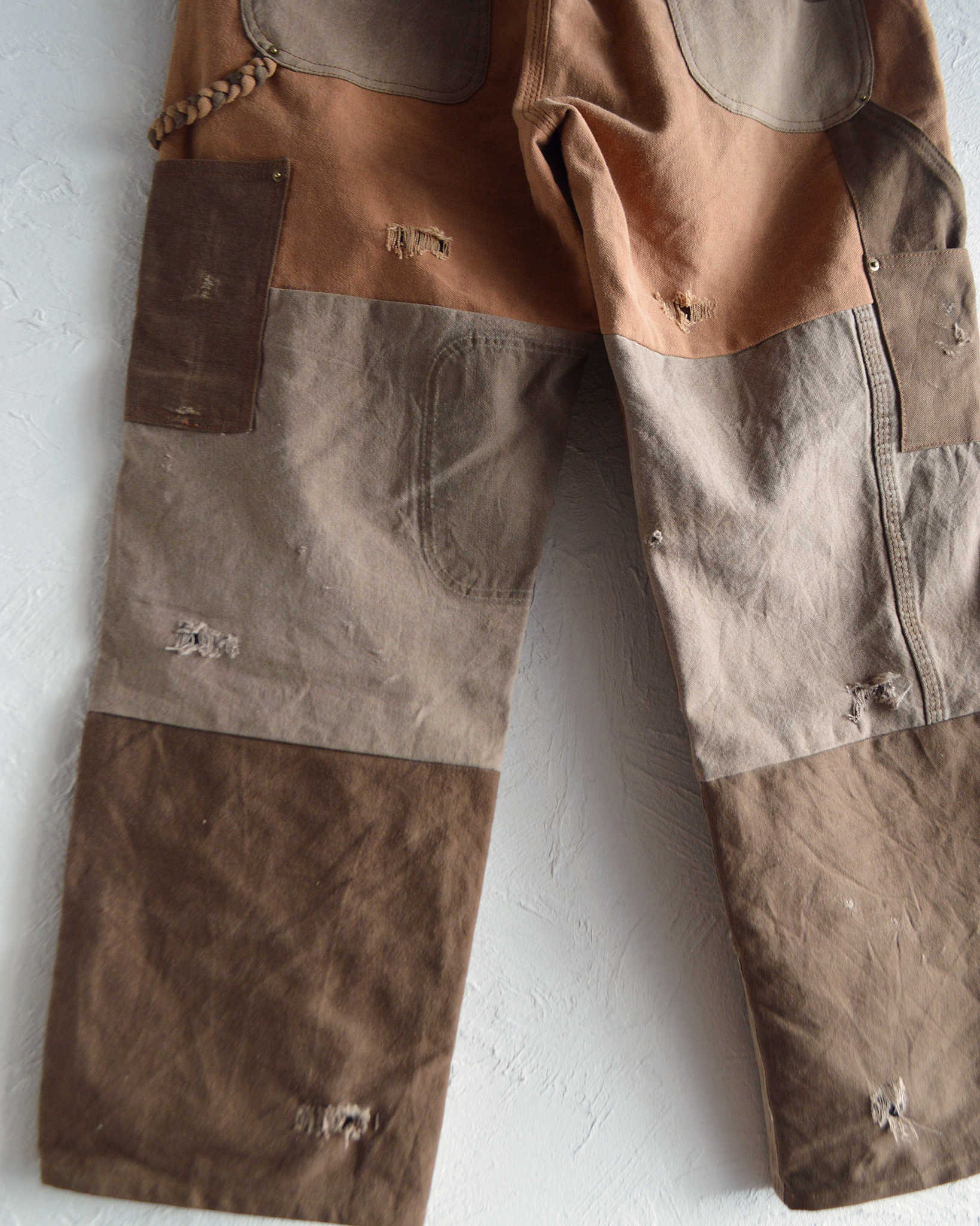 Nasngwam. ナスングワム / DAMAGE DOUBLE KNEE PANTS ダメージダブルニーパンツ Lsize (BROWN ブラウン)