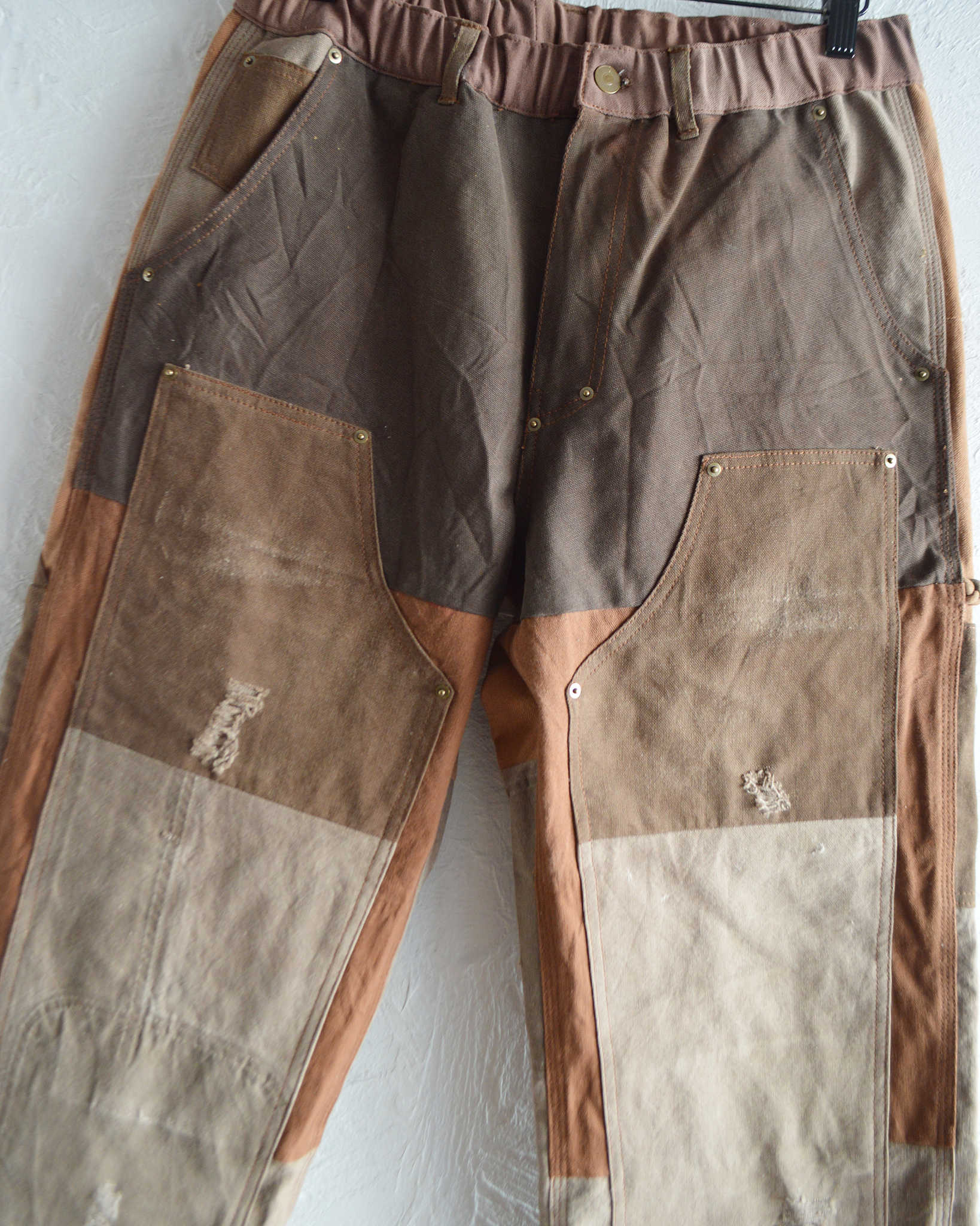 Nasngwam. ナスングワム / DAMAGE DOUBLE KNEE PANTS ダメージダブルニーパンツ Lsize (BROWN ブラウン)