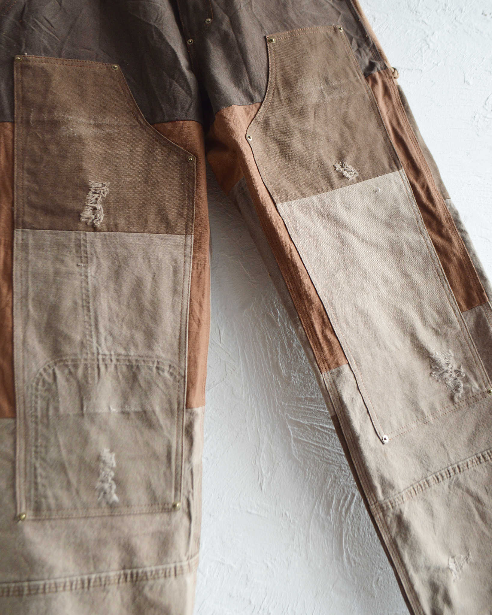 Nasngwam. ナスングワム / DAMAGE DOUBLE KNEE PANTS ダメージダブルニーパンツ Lsize (BROWN ブラウン)