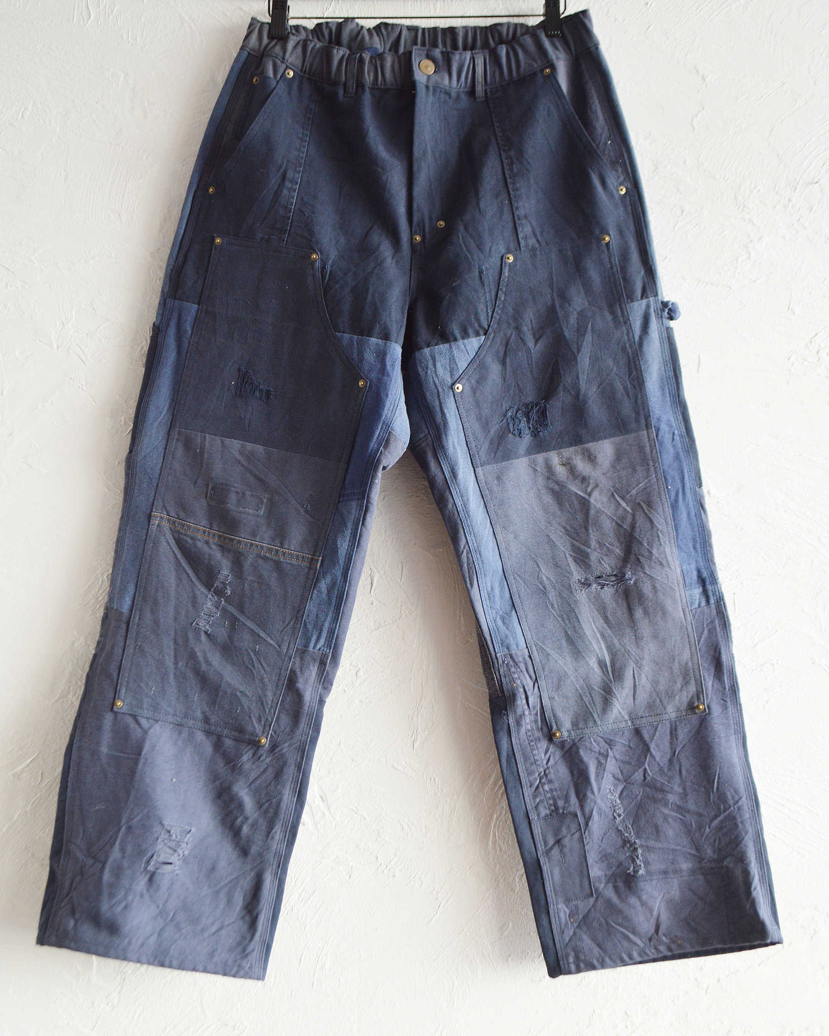 Nasngwam. ナスングワム / DAMAGE DOUBLE KNEE PANTS ダメージダブルニーパンツ Lsize (NAVY ネイビー)