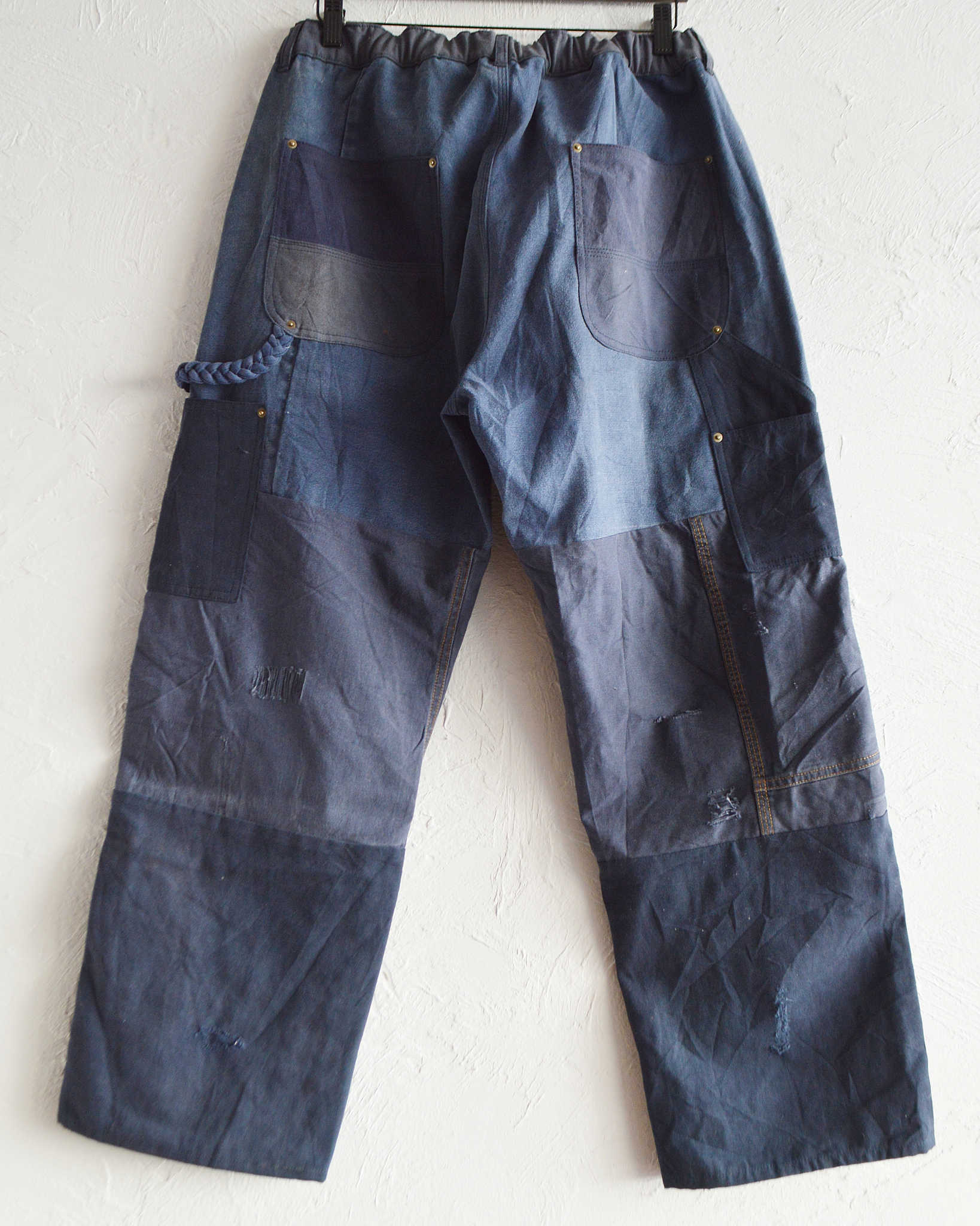 Nasngwam. ナスングワム / DAMAGE DOUBLE KNEE PANTS ダメージダブルニーパンツ Lsize (NAVY ネイビー)
