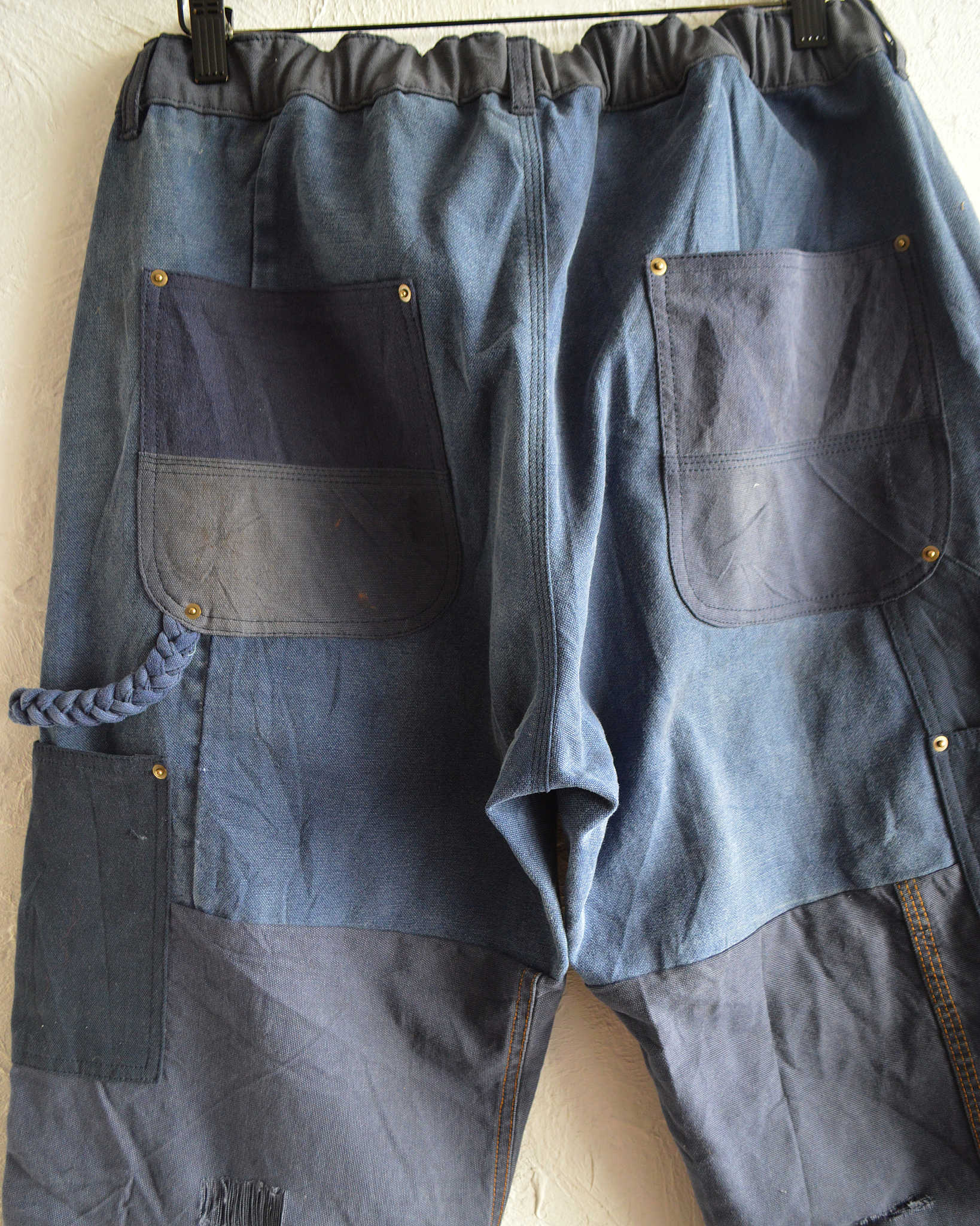 Nasngwam. ナスングワム / DAMAGE DOUBLE KNEE PANTS ダメージダブルニーパンツ Lsize (NAVY ネイビー)