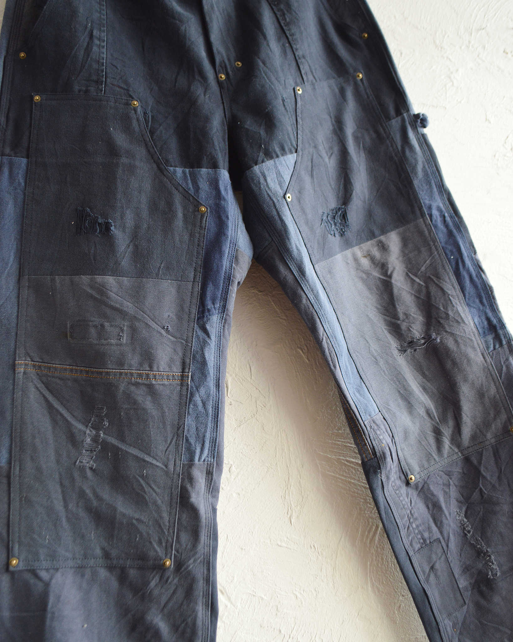 Nasngwam. ナスングワム / DAMAGE DOUBLE KNEE PANTS ダメージダブルニーパンツ Lsize (NAVY ネイビー)