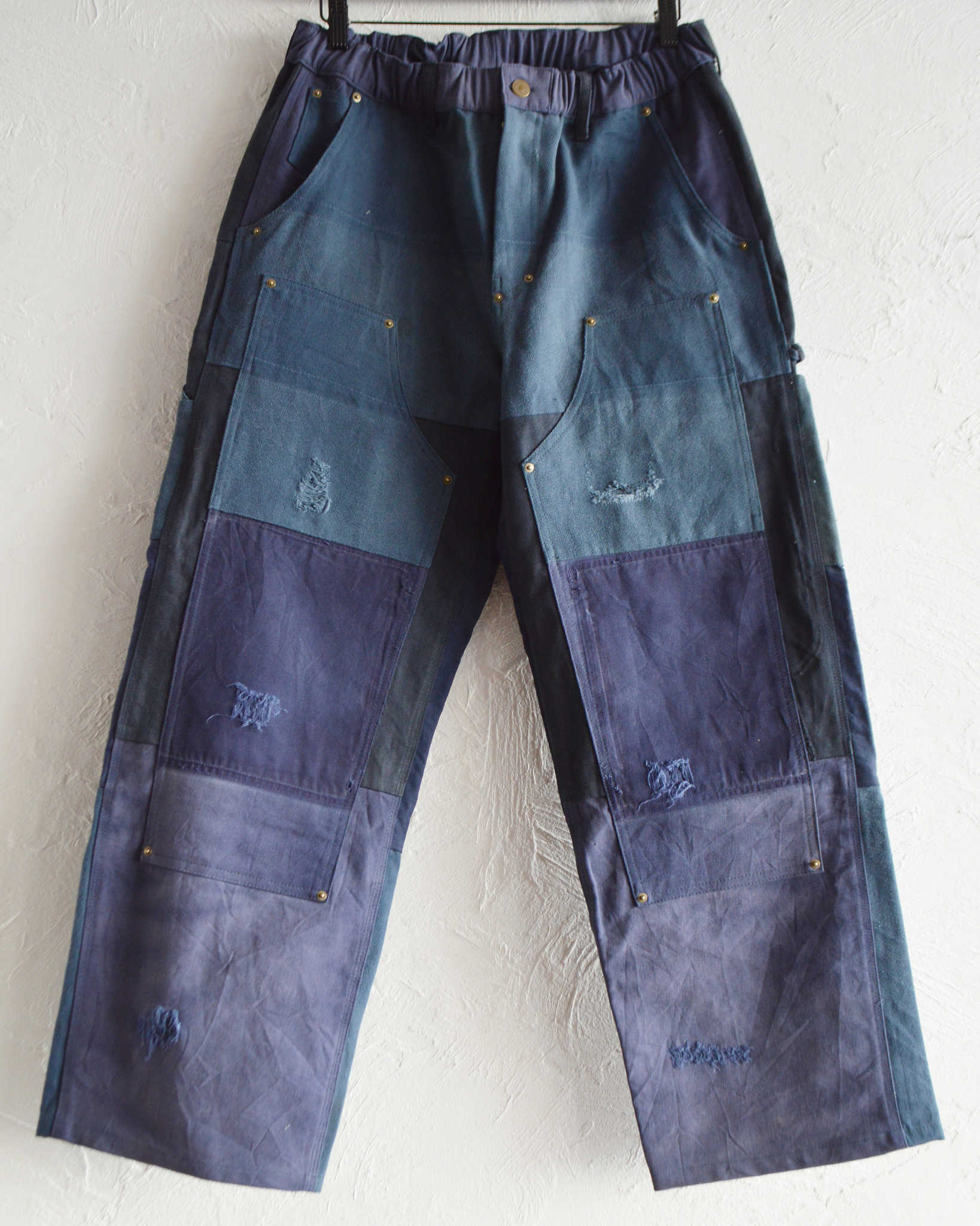 Nasngwam. ナスングワム / DAMAGE DOUBLE KNEE PANTS ダメージダブルニーパンツ Lsize (NAVY ネイビー)