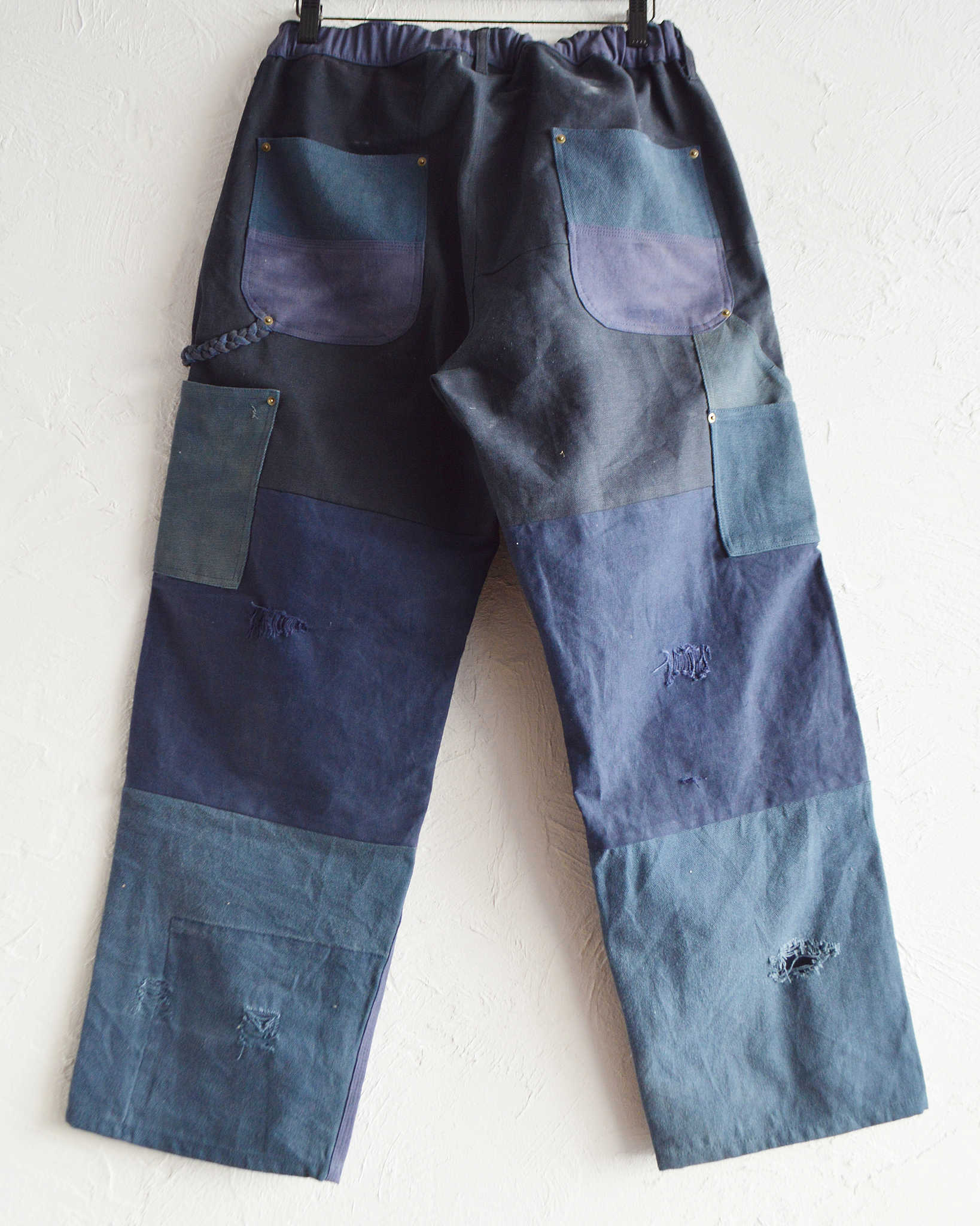 Nasngwam. ナスングワム / DAMAGE DOUBLE KNEE PANTS ダメージダブルニーパンツ Lsize (NAVY ネイビー)