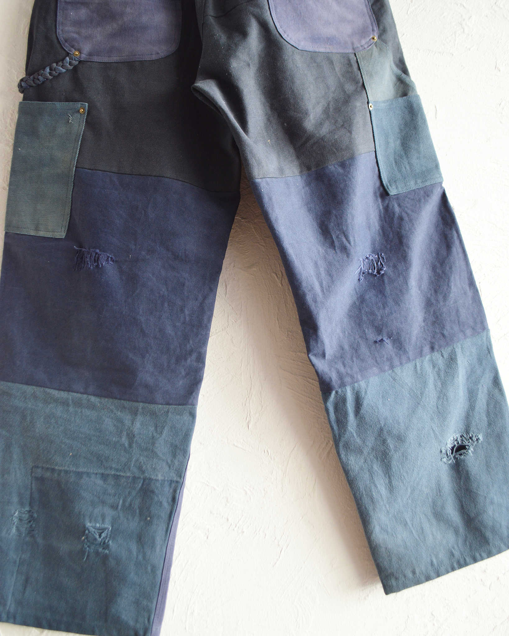 Nasngwam. ナスングワム / DAMAGE DOUBLE KNEE PANTS ダメージダブルニーパンツ Lsize (NAVY ネイビー)