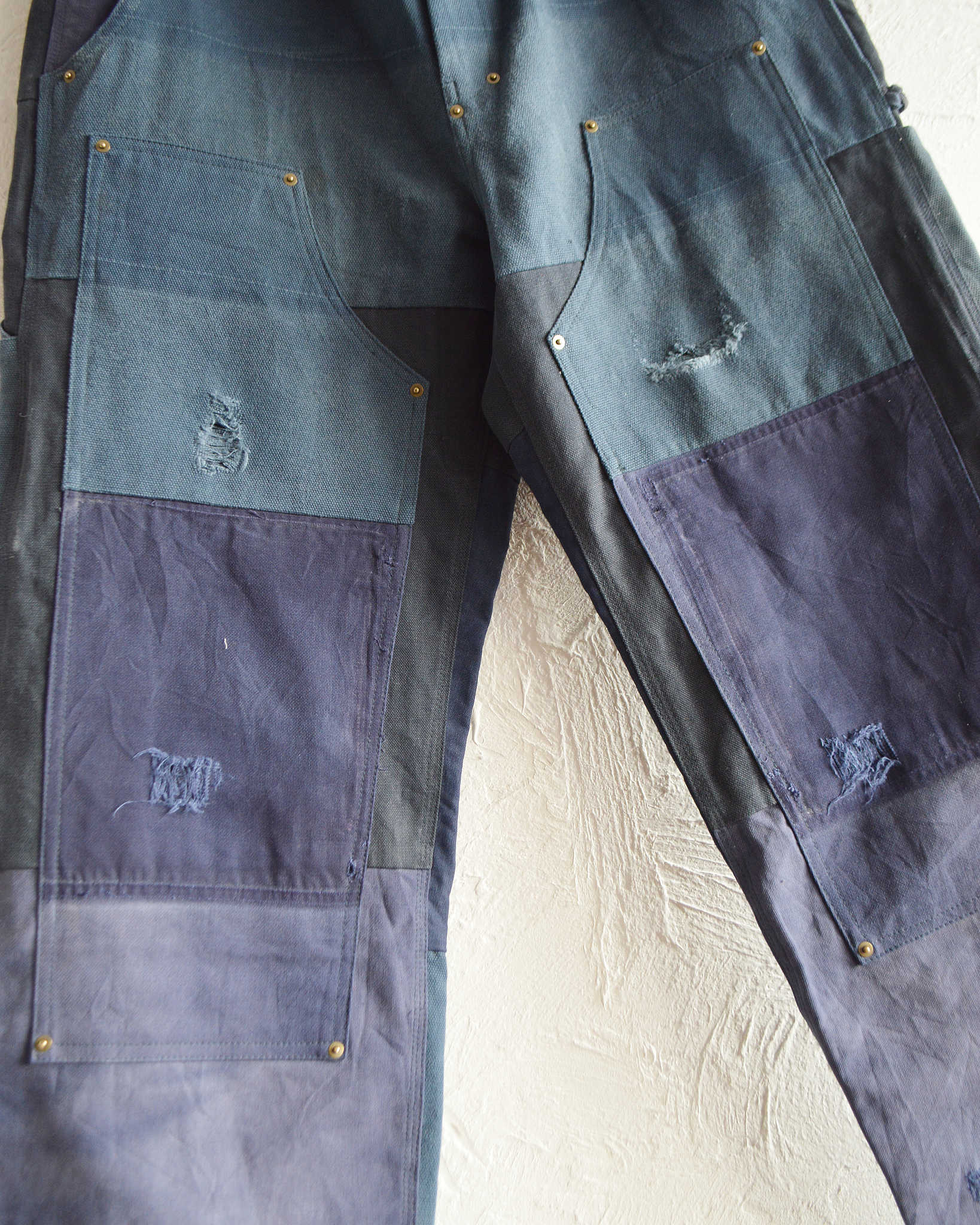 Nasngwam. ナスングワム / DAMAGE DOUBLE KNEE PANTS ダメージダブルニーパンツ Lsize (NAVY ネイビー)