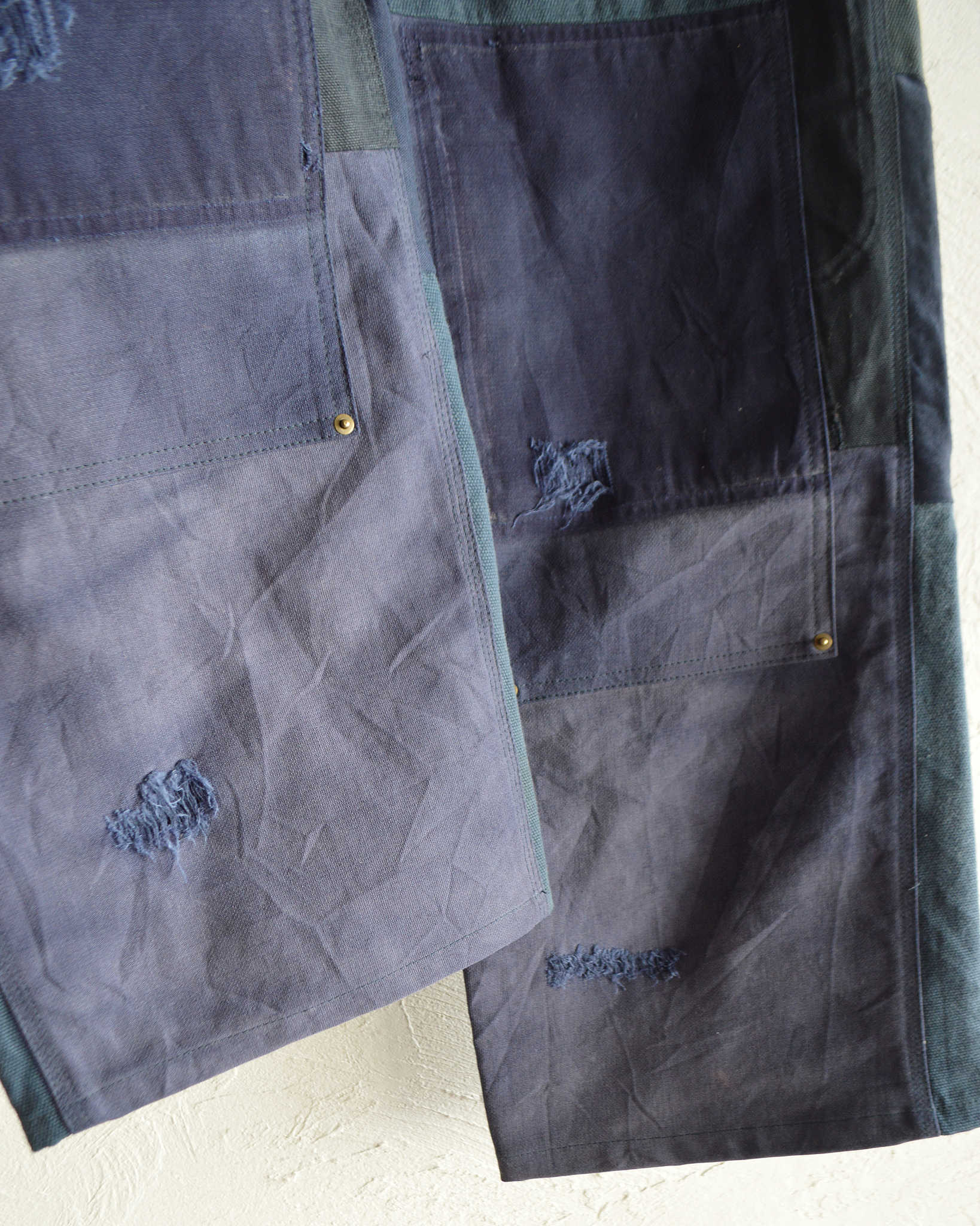 Nasngwam. ナスングワム / DAMAGE DOUBLE KNEE PANTS ダメージダブルニーパンツ Lsize (NAVY ネイビー)
