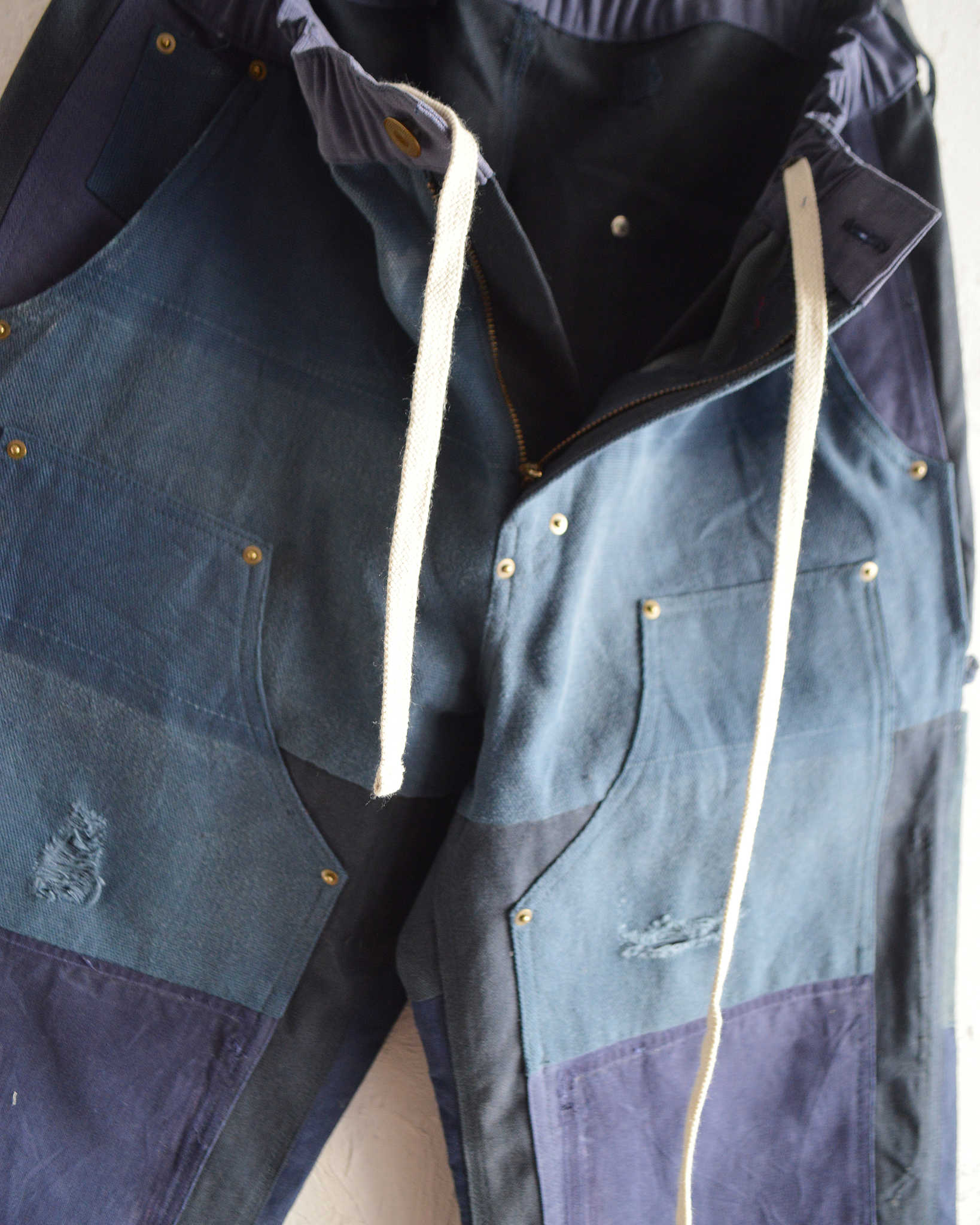 Nasngwam. ナスングワム / DAMAGE DOUBLE KNEE PANTS ダメージダブルニーパンツ Lsize (NAVY ネイビー)