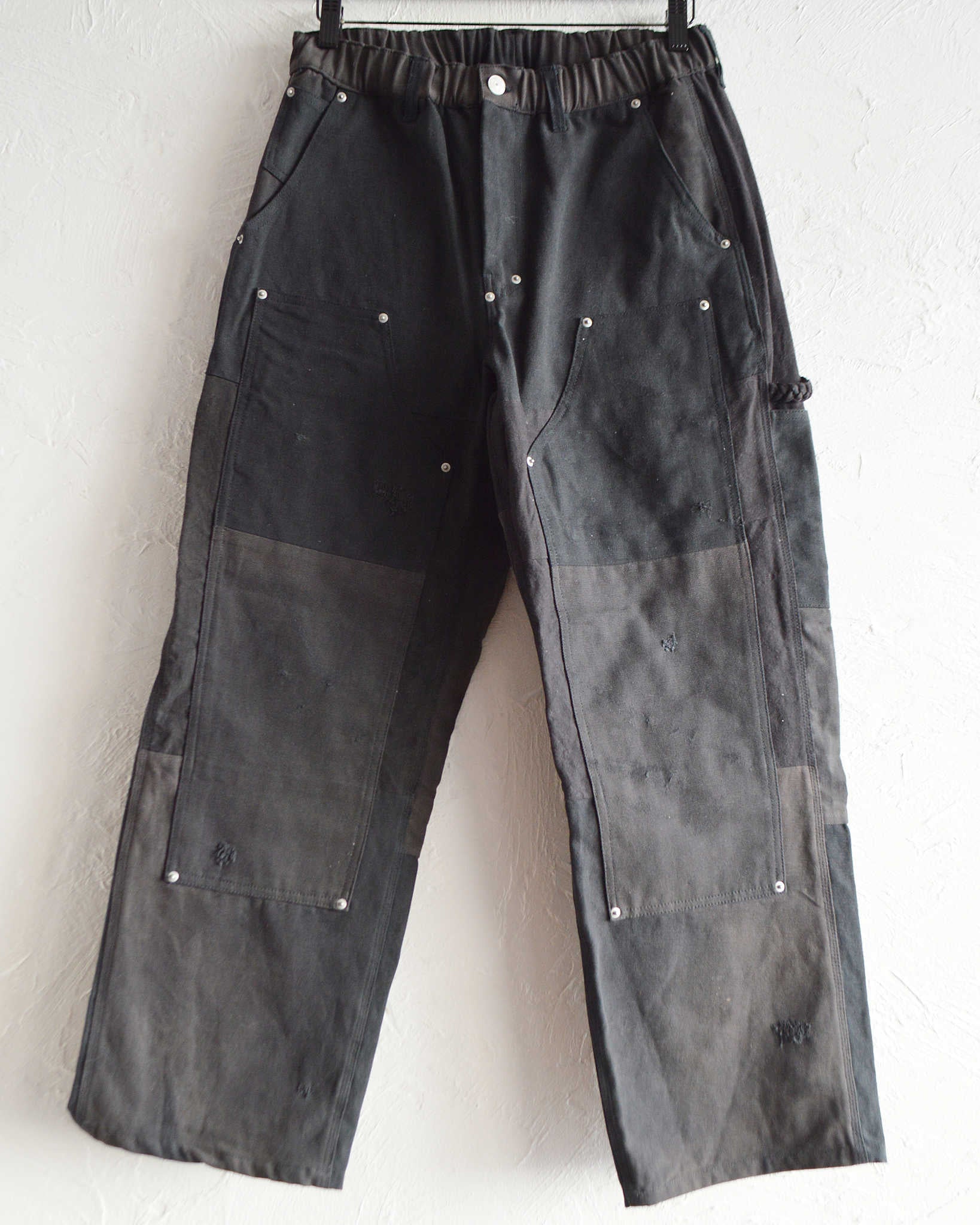 Nasngwam. ナスングワム / DAMAGE DOUBLE KNEE PANTS ダメージダブルニーパンツ Msize (BLACK ブラック)