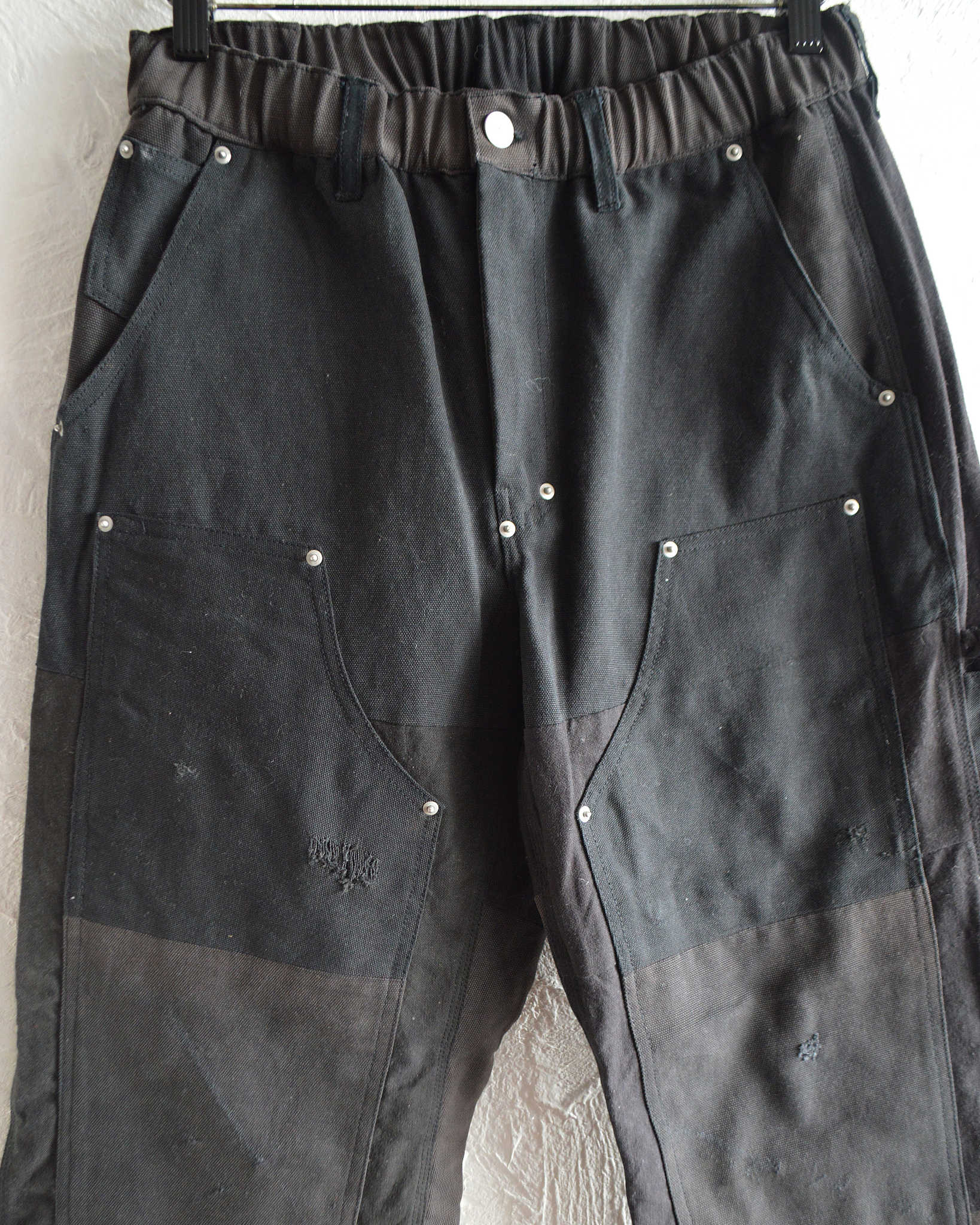 Nasngwam. ナスングワム / DAMAGE DOUBLE KNEE PANTS ダメージダブルニーパンツ Msize (BLACK ブラック)
