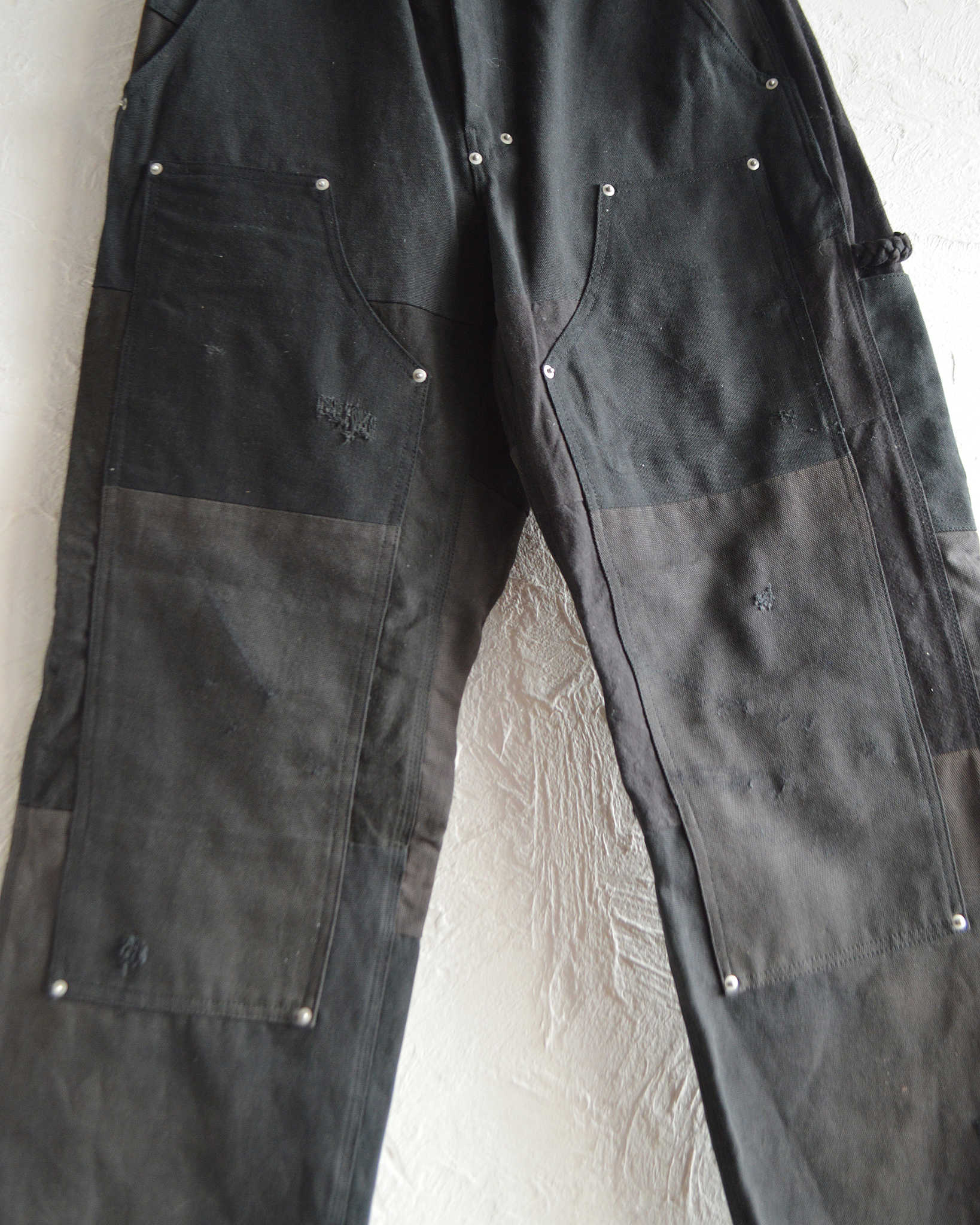 Nasngwam. ナスングワム / DAMAGE DOUBLE KNEE PANTS ダメージダブルニーパンツ Msize (BLACK ブラック)