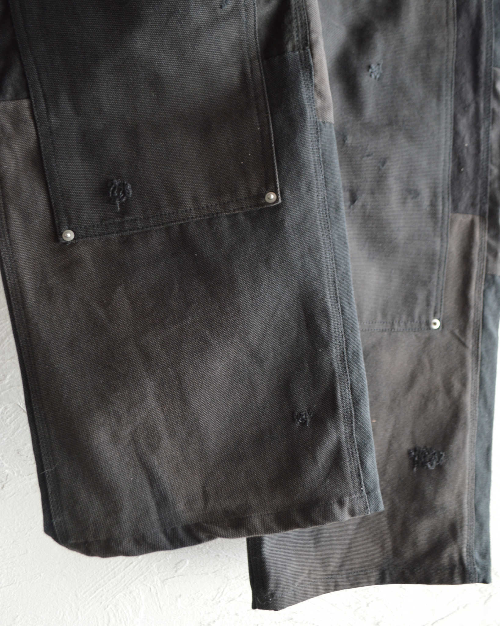 Nasngwam. ナスングワム / DAMAGE DOUBLE KNEE PANTS ダメージダブルニーパンツ Msize (BLACK ブラック)