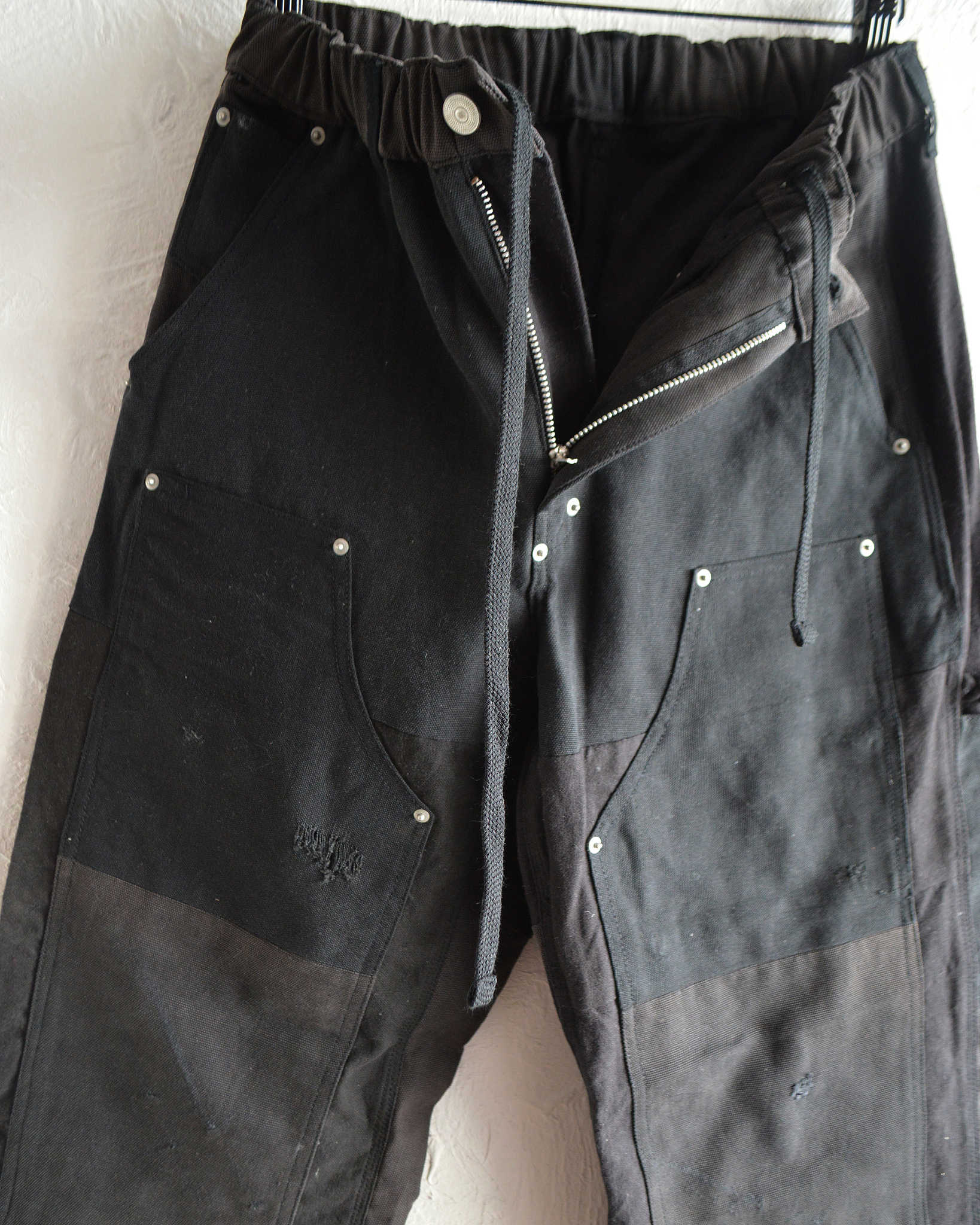 Nasngwam. ナスングワム / DAMAGE DOUBLE KNEE PANTS ダメージダブルニーパンツ Msize (BLACK ブラック)