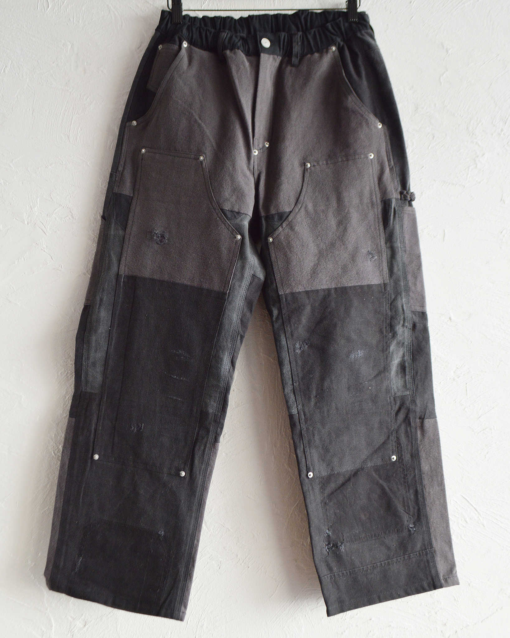 Nasngwam. ナスングワム / DAMAGE DOUBLE KNEE PANTS ダメージダブルニーパンツ Msize (BLACK ブラック)