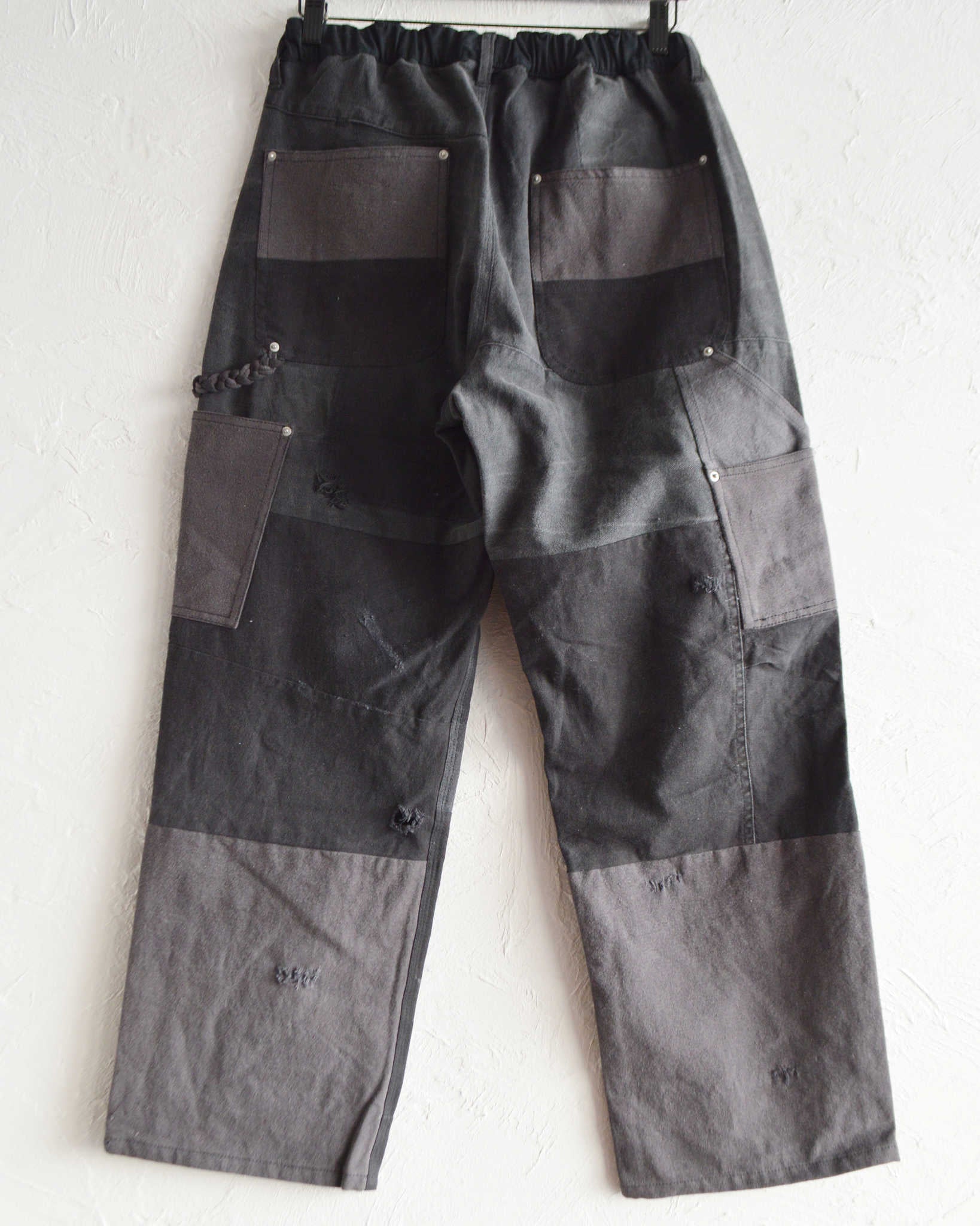 Nasngwam. ナスングワム / DAMAGE DOUBLE KNEE PANTS ダメージダブルニーパンツ Msize (BLACK ブラック)