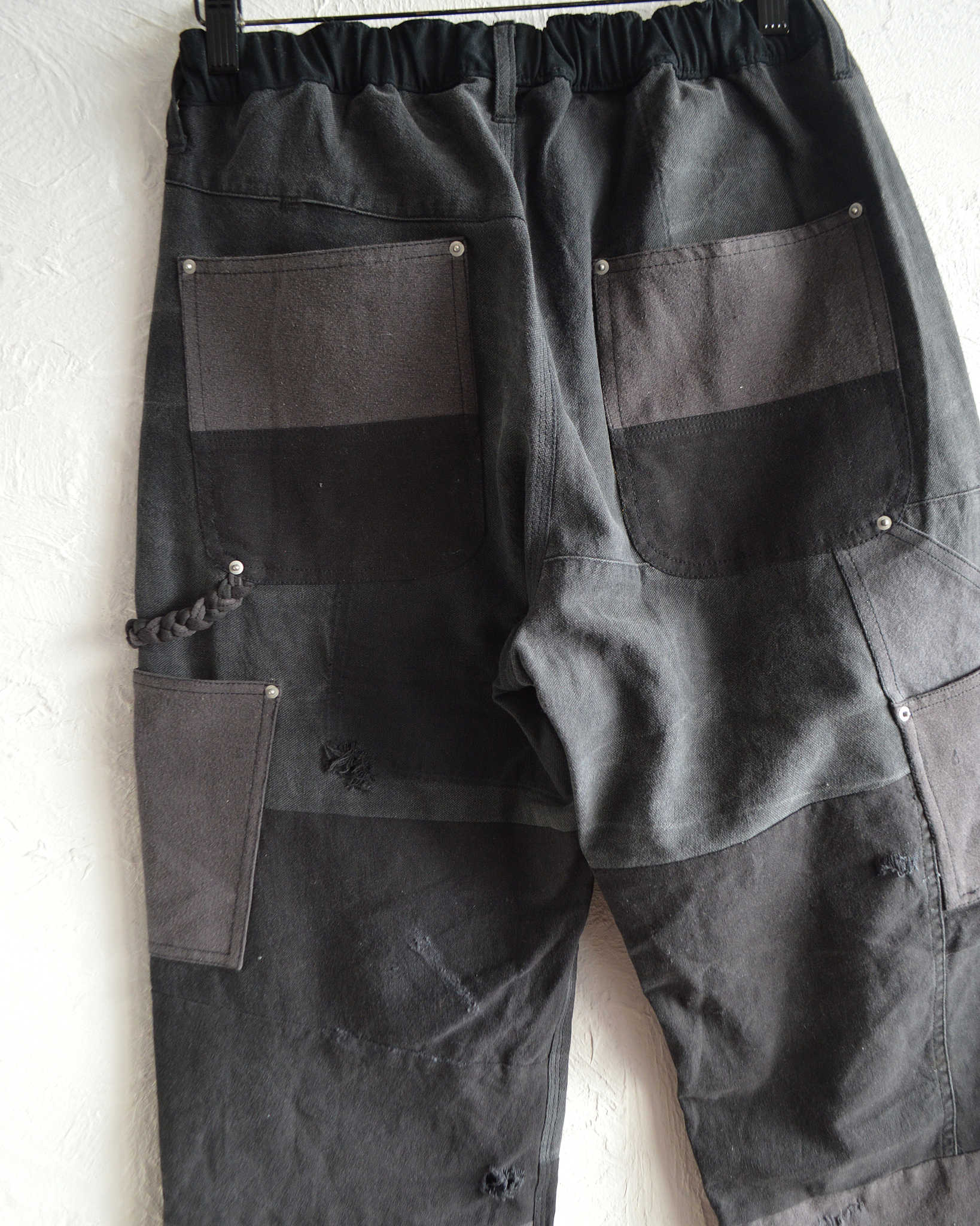 Nasngwam. ナスングワム / DAMAGE DOUBLE KNEE PANTS ダメージダブルニーパンツ Msize (BLACK ブラック)