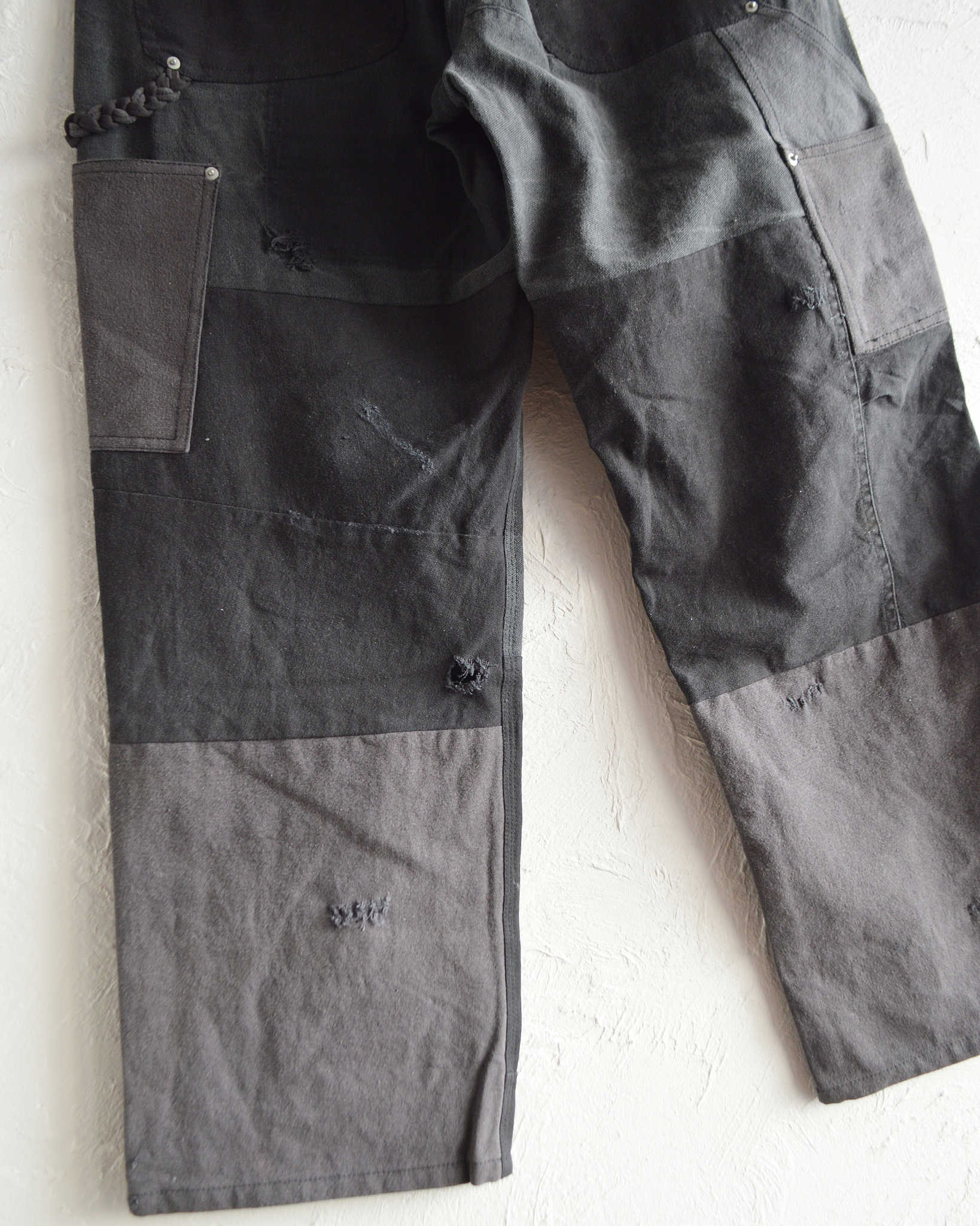 Nasngwam. ナスングワム / DAMAGE DOUBLE KNEE PANTS ダメージダブルニーパンツ Msize (BLACK ブラック)