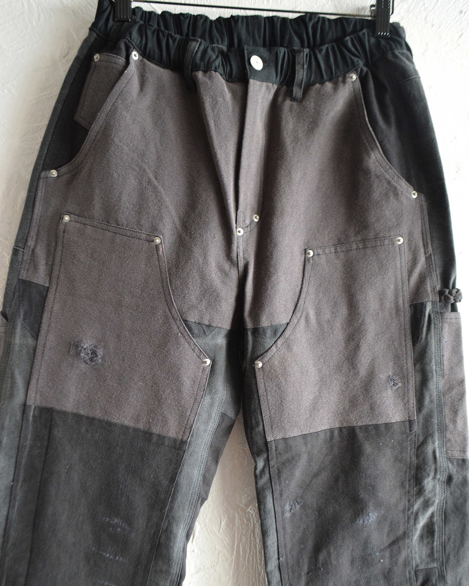 Nasngwam. ナスングワム / DAMAGE DOUBLE KNEE PANTS ダメージダブルニーパンツ Msize (BLACK ブラック)