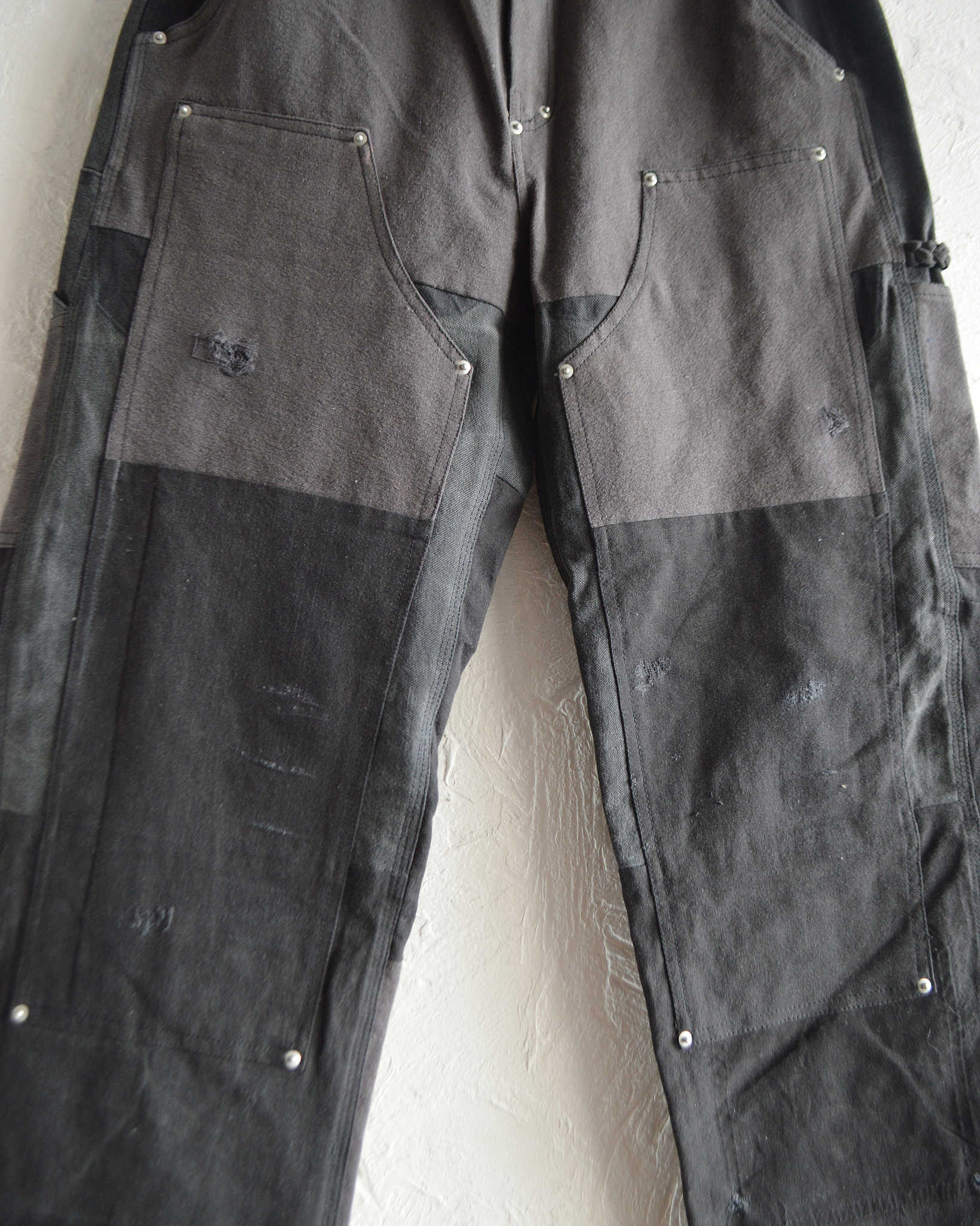 Nasngwam. ナスングワム / DAMAGE DOUBLE KNEE PANTS ダメージダブルニーパンツ Msize (BLACK ブラック)