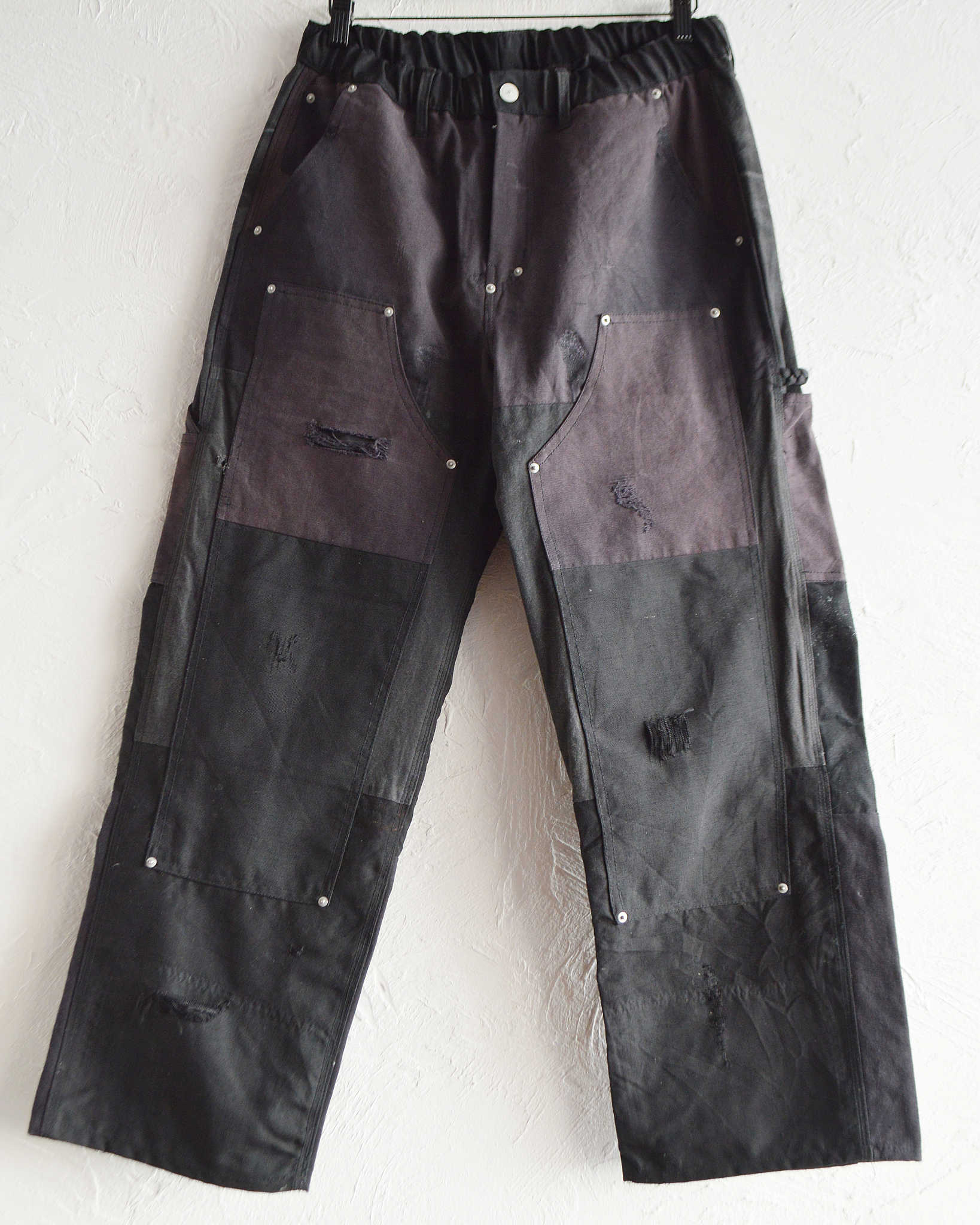 Nasngwam. ナスングワム / DAMAGE DOUBLE KNEE PANTS ダメージダブルニーパンツ Lsize (BLACK ブラック)