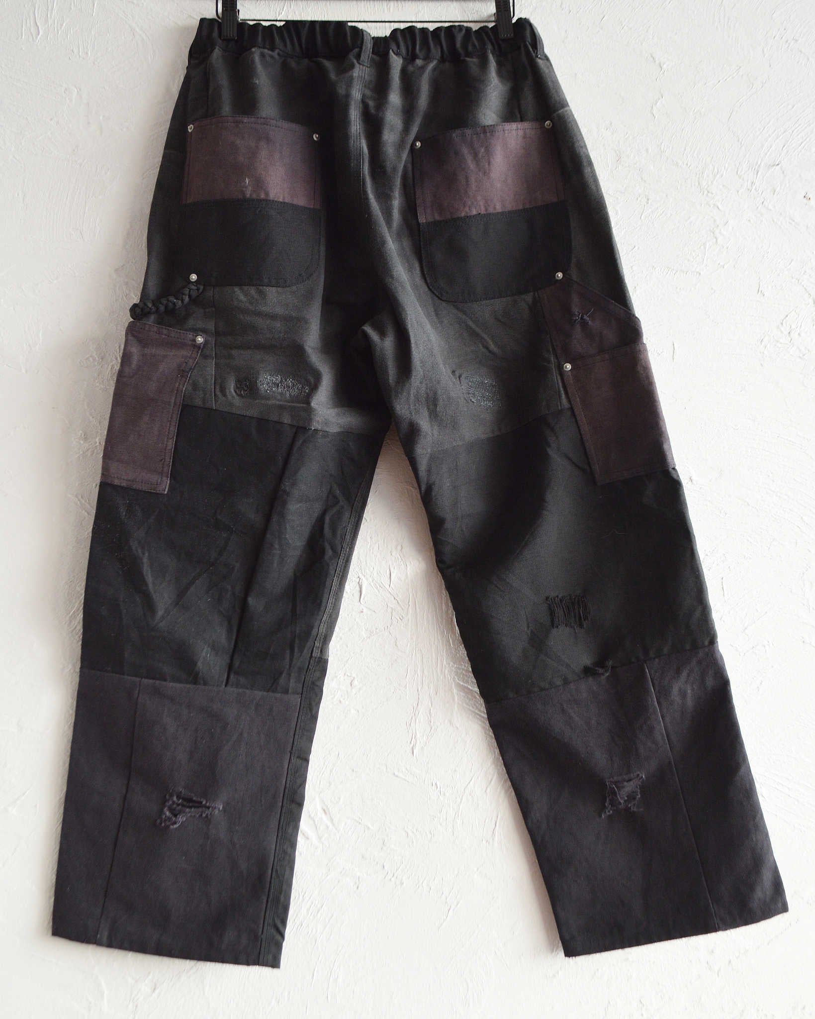 Nasngwam. ナスングワム / DAMAGE DOUBLE KNEE PANTS ダメージダブルニーパンツ Lsize (BLACK ブラック)