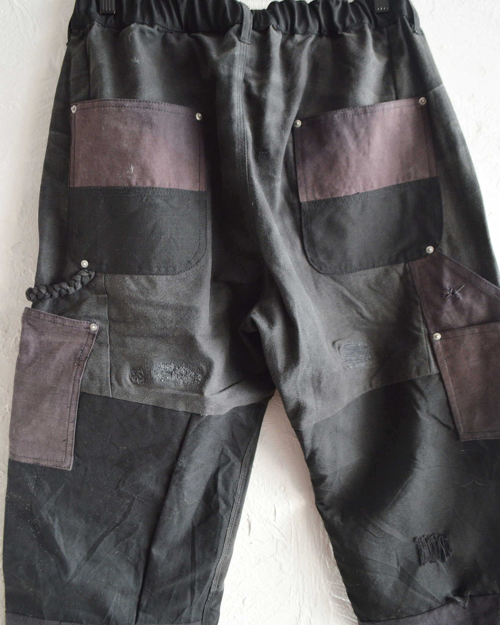 Nasngwam. ナスングワム / DAMAGE DOUBLE KNEE PANTS ダメージダブルニーパンツ Lsize (BLACK ブラック)