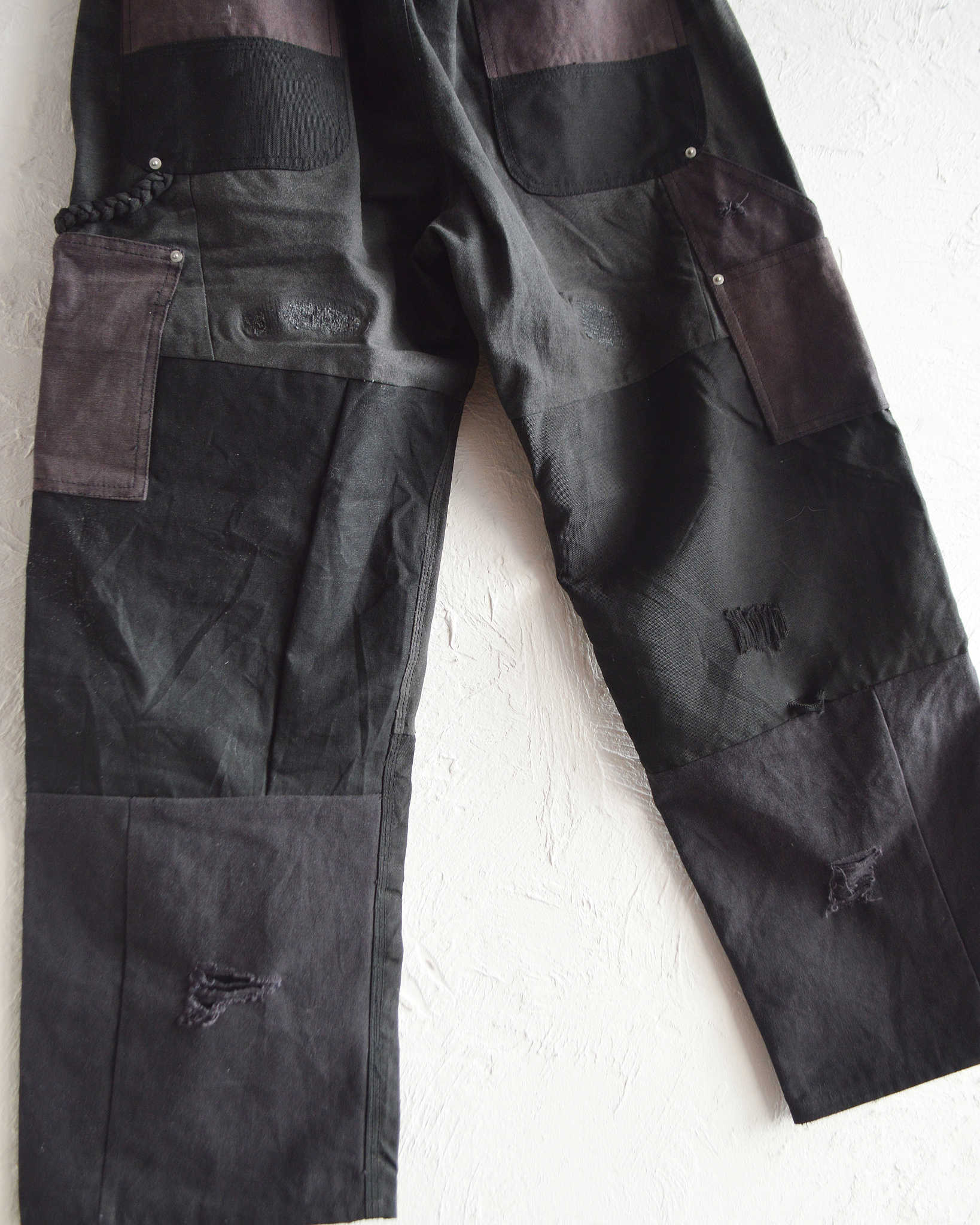 Nasngwam. ナスングワム / DAMAGE DOUBLE KNEE PANTS ダメージダブルニーパンツ Lsize (BLACK ブラック)
