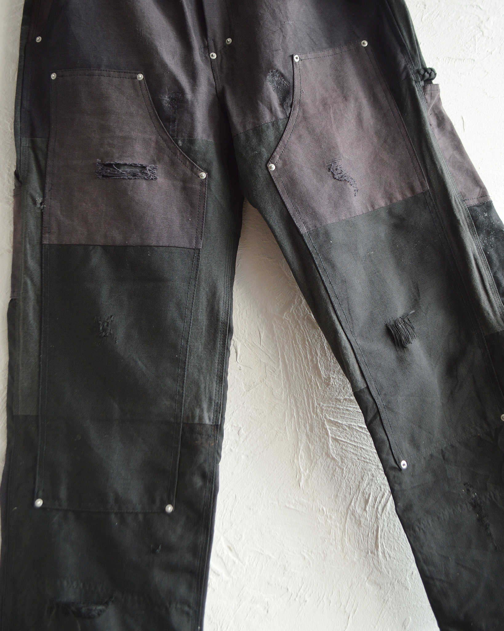 Nasngwam. ナスングワム / DAMAGE DOUBLE KNEE PANTS ダメージダブルニーパンツ Lsize (BLACK ブラック)