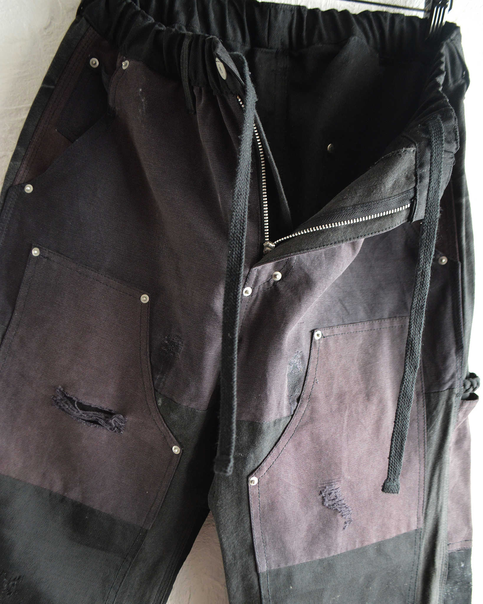 Nasngwam. ナスングワム / DAMAGE DOUBLE KNEE PANTS ダメージダブルニーパンツ Lsize (BLACK ブラック)