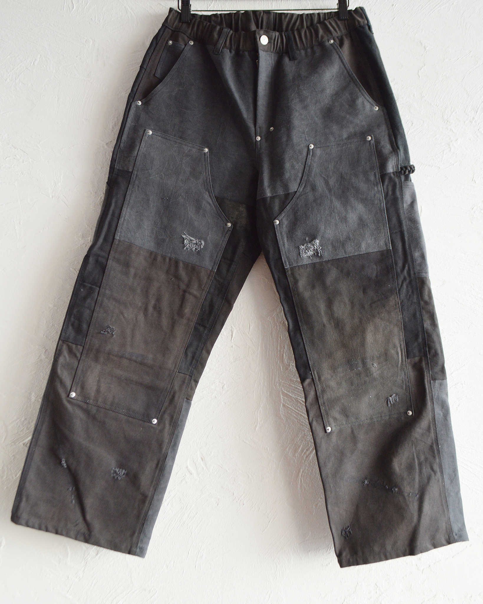 Nasngwam. ナスングワム / DAMAGE DOUBLE KNEE PANTS ダメージダブルニーパンツ Lsize (BLACK ブラック)