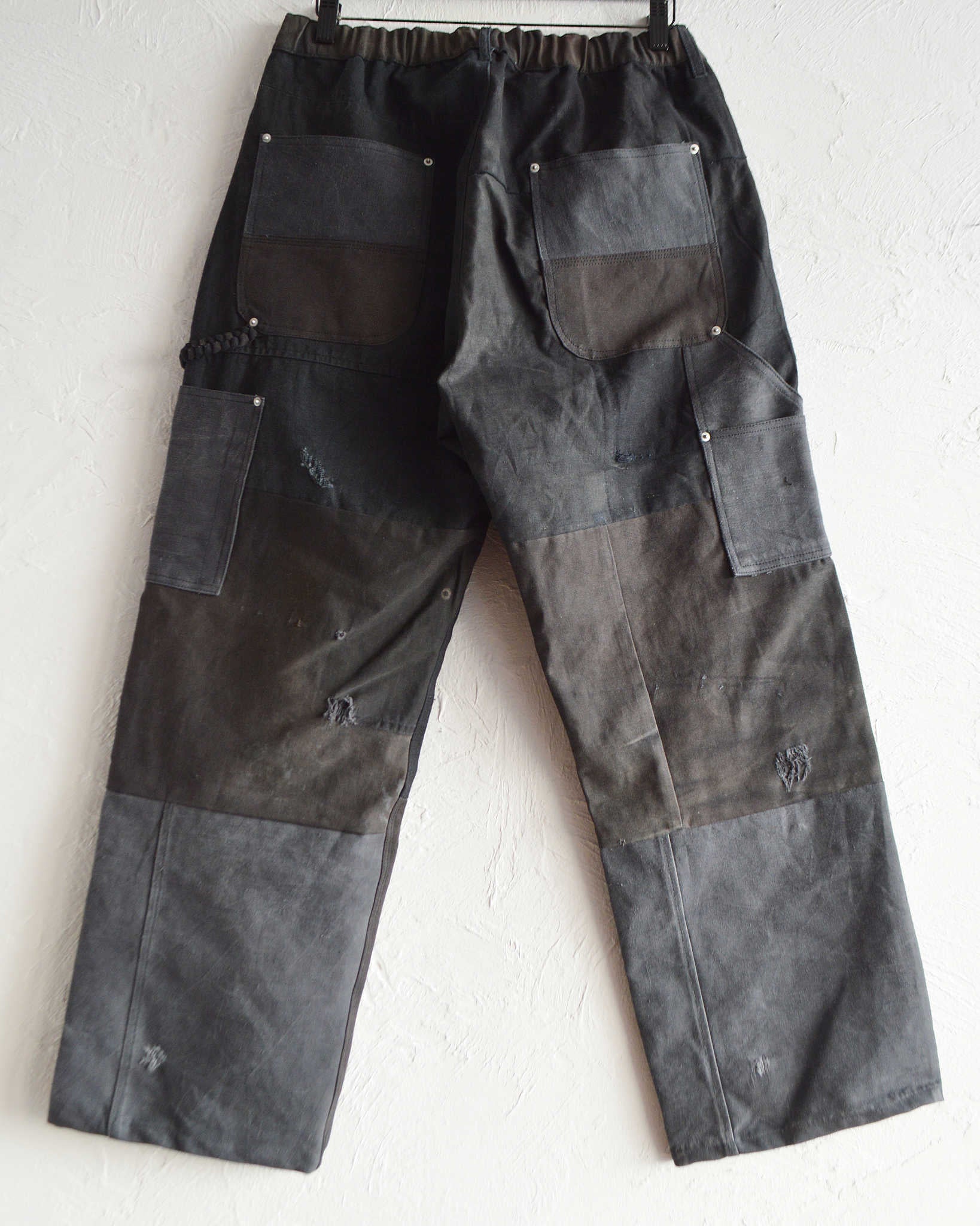 Nasngwam. ナスングワム / DAMAGE DOUBLE KNEE PANTS ダメージダブルニーパンツ Lsize (BLACK ブラック)