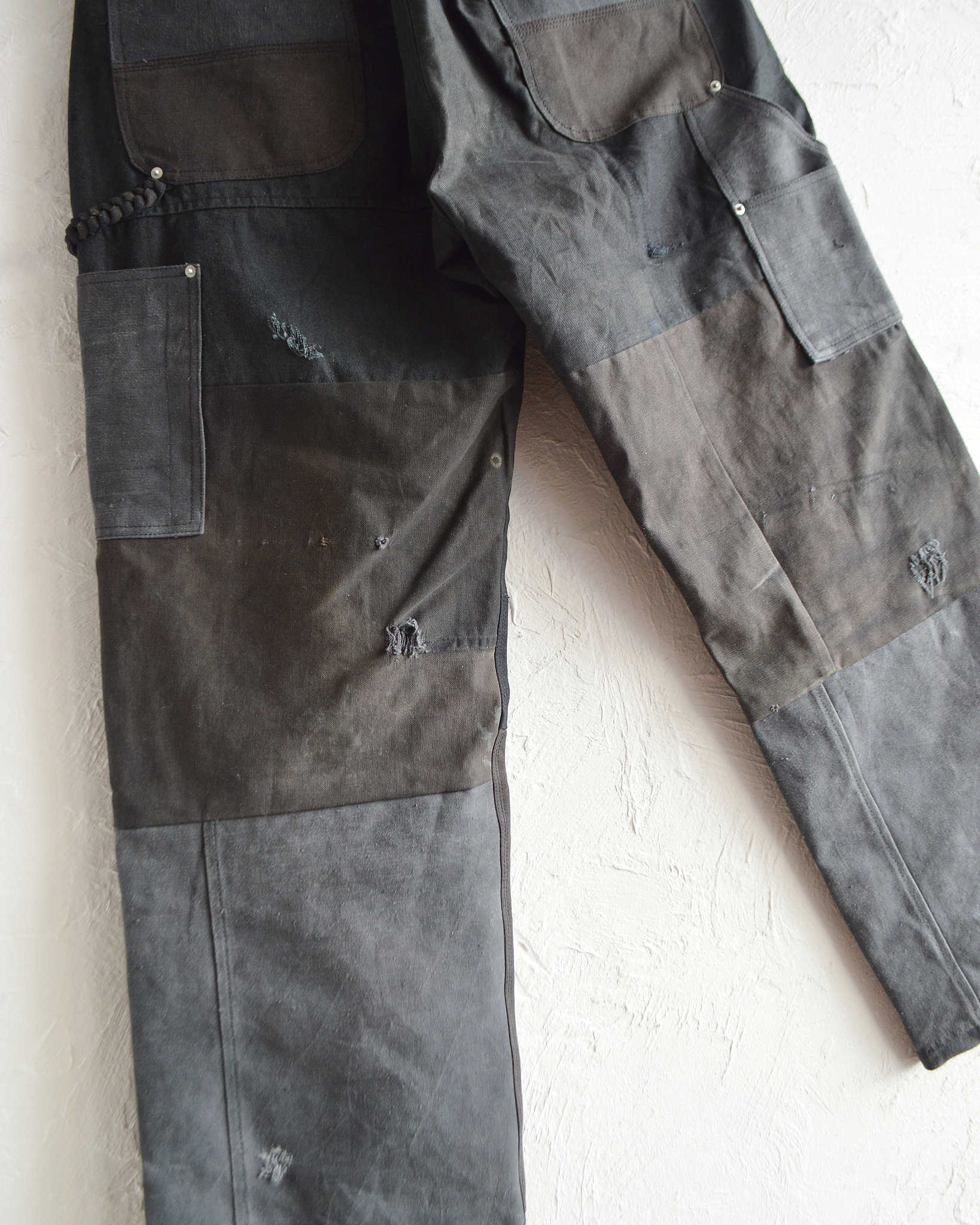 Nasngwam. ナスングワム / DAMAGE DOUBLE KNEE PANTS ダメージダブルニーパンツ Lsize (BLACK ブラック)