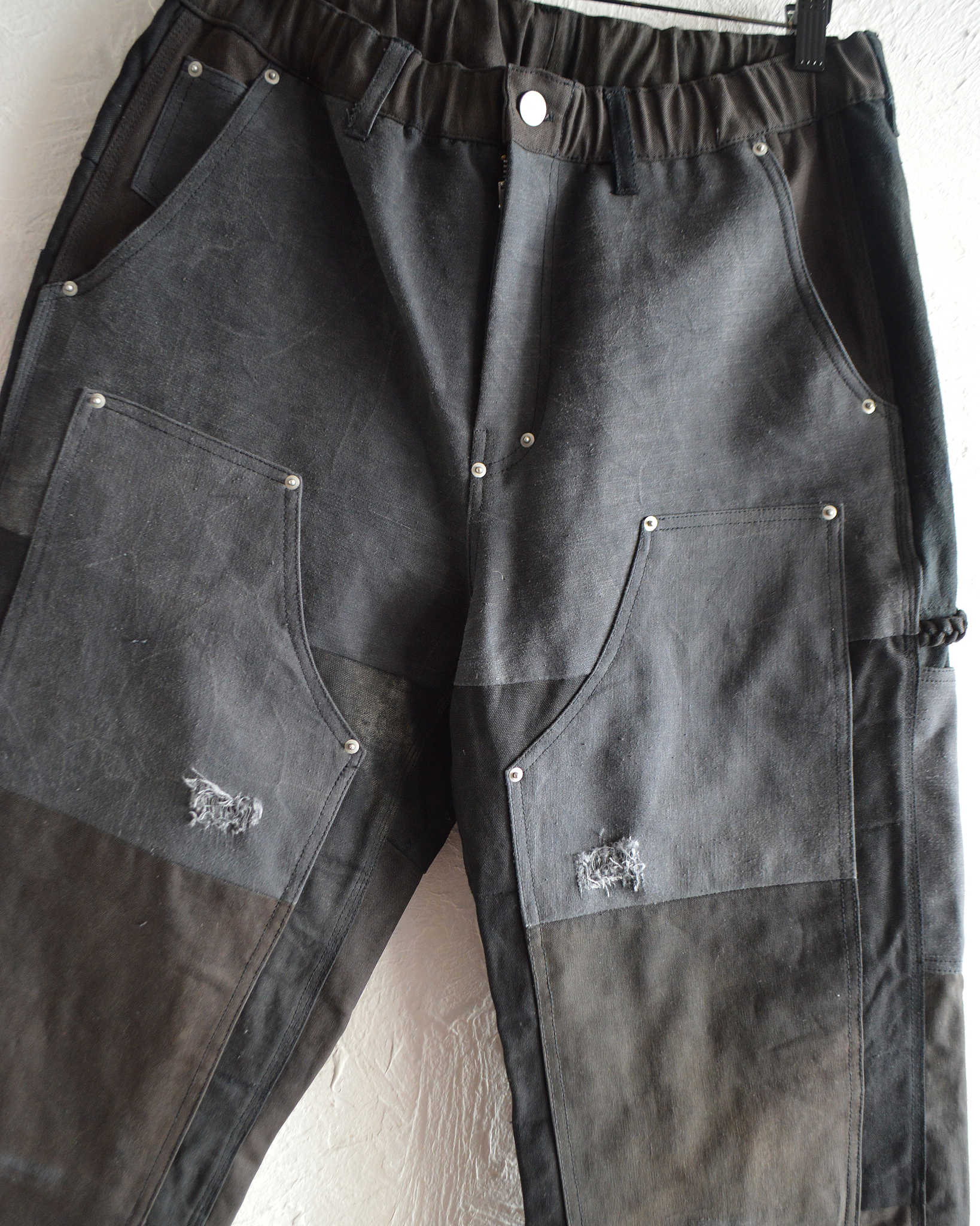 Nasngwam. ナスングワム / DAMAGE DOUBLE KNEE PANTS ダメージダブルニーパンツ Lsize (BLACK ブラック)