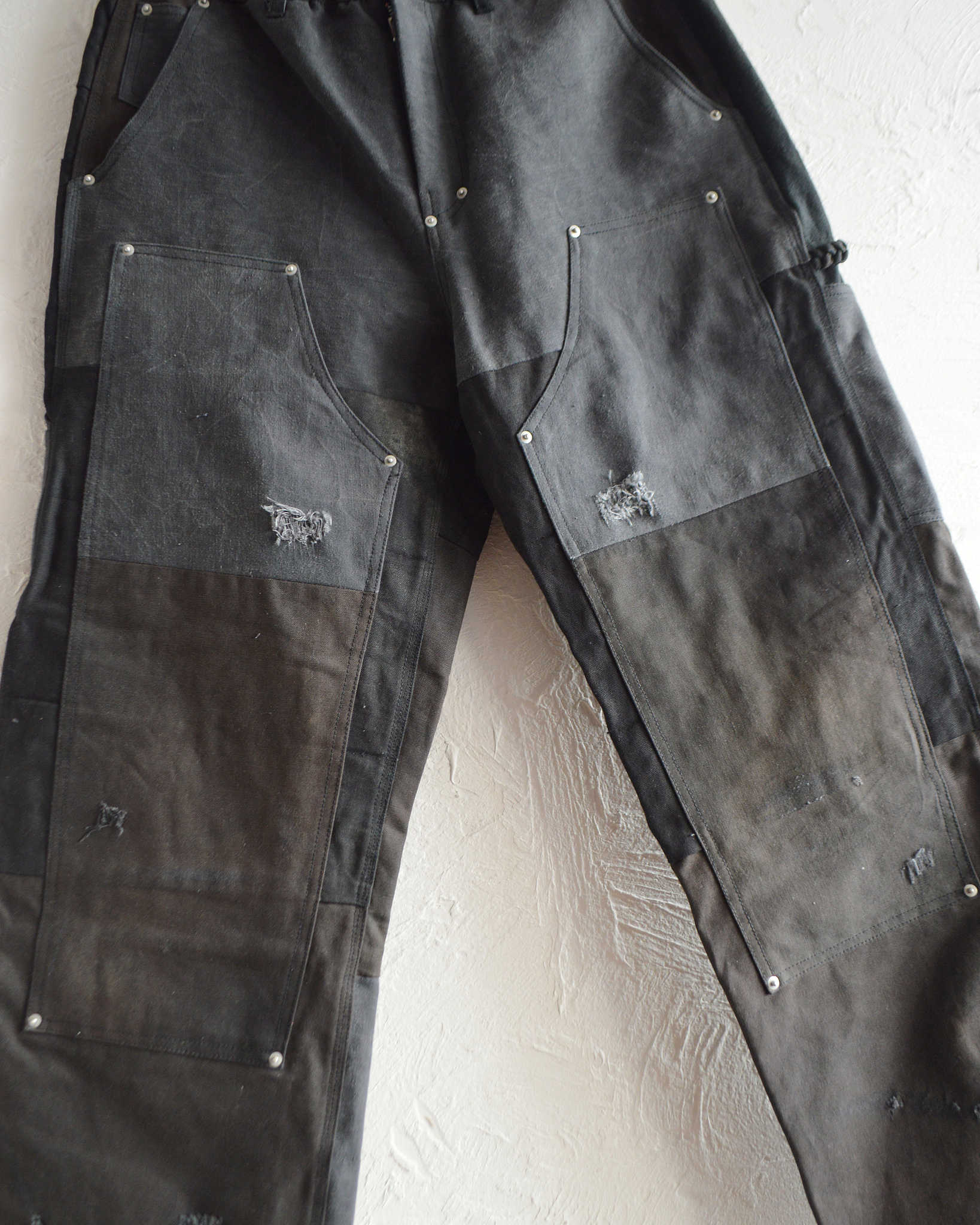Nasngwam. ナスングワム / DAMAGE DOUBLE KNEE PANTS ダメージダブルニーパンツ Lsize (BLACK ブラック)
