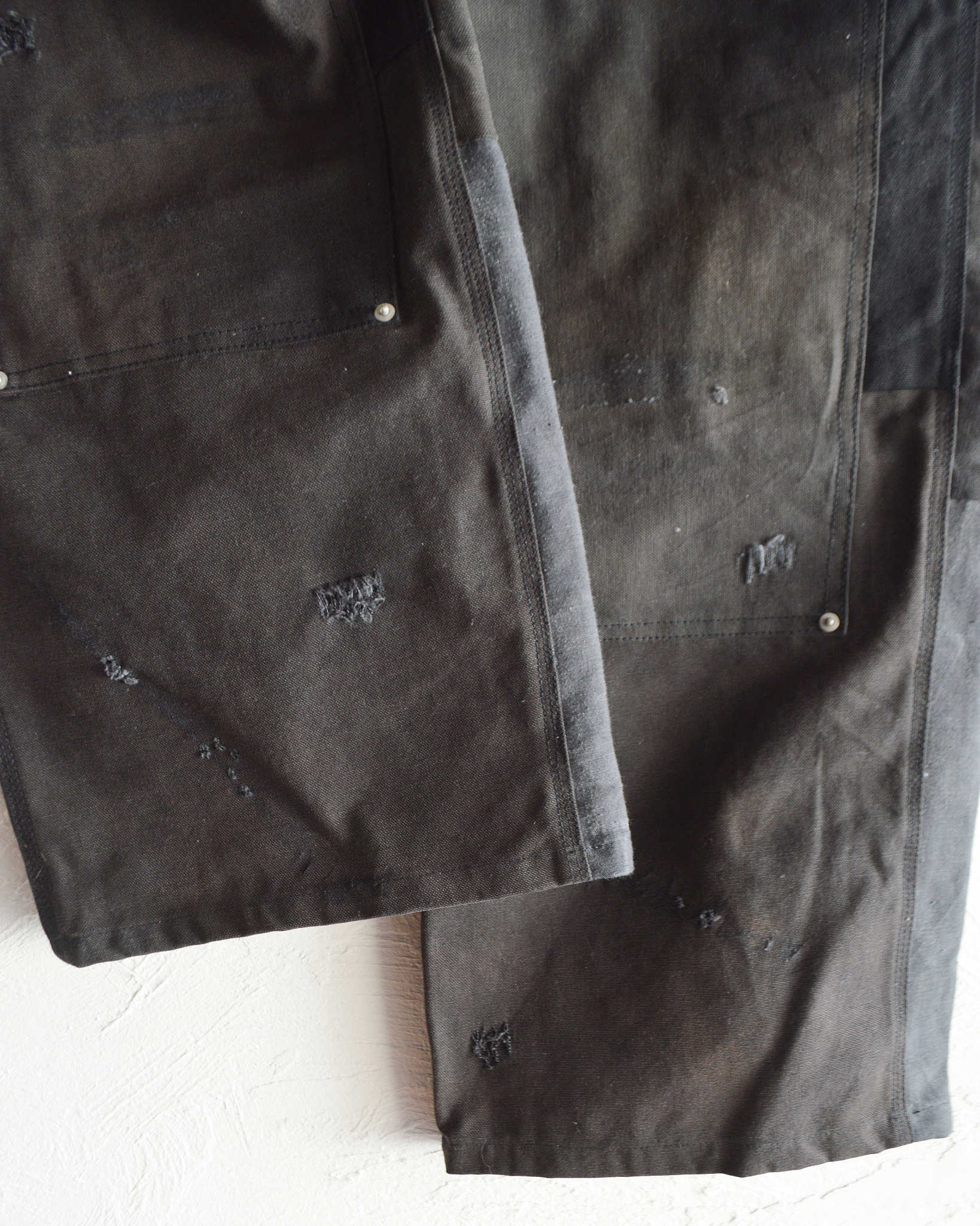 Nasngwam. ナスングワム / DAMAGE DOUBLE KNEE PANTS ダメージダブルニーパンツ Lsize (BLACK ブラック)