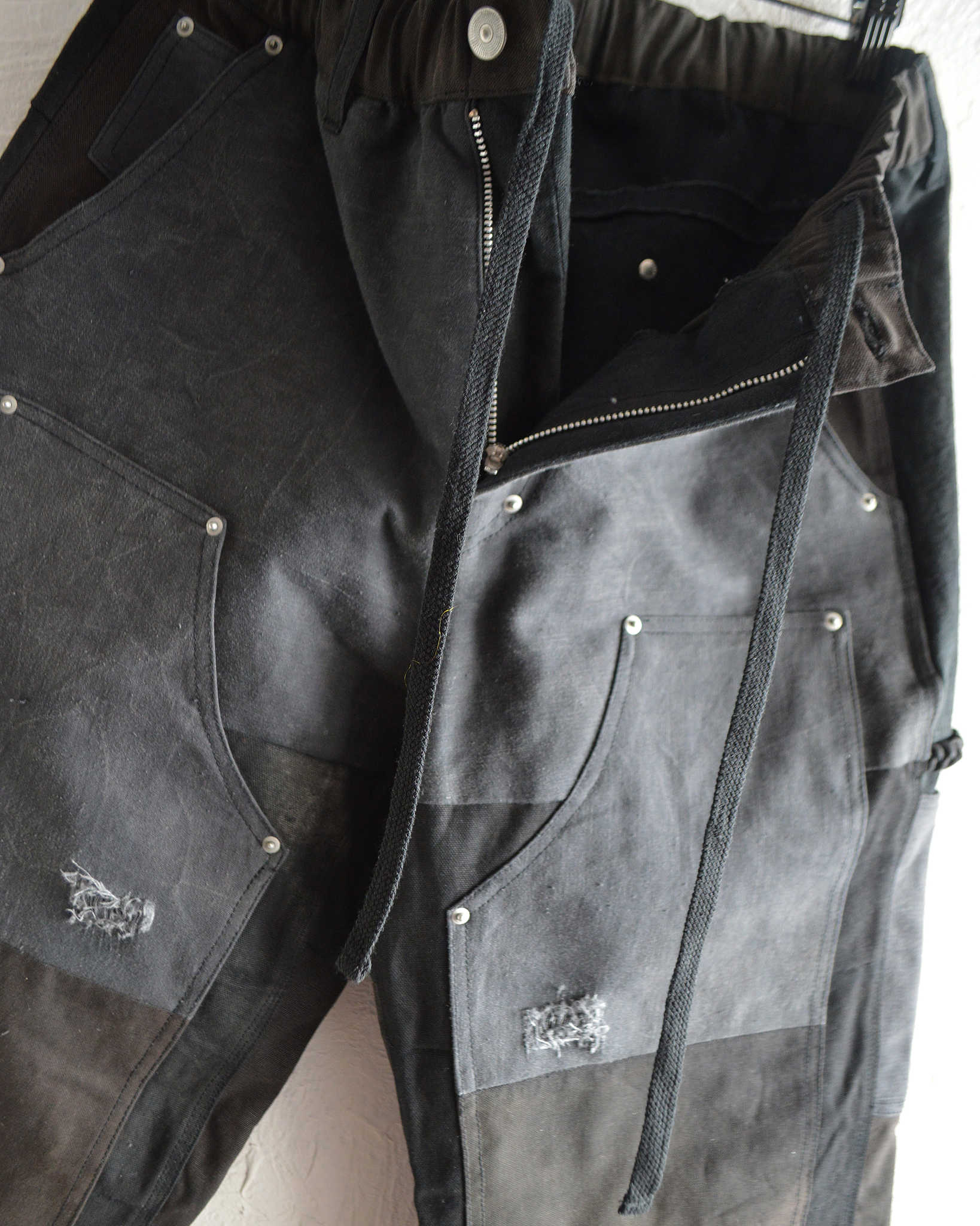 Nasngwam. ナスングワム / DAMAGE DOUBLE KNEE PANTS ダメージダブルニーパンツ Lsize (BLACK ブラック)