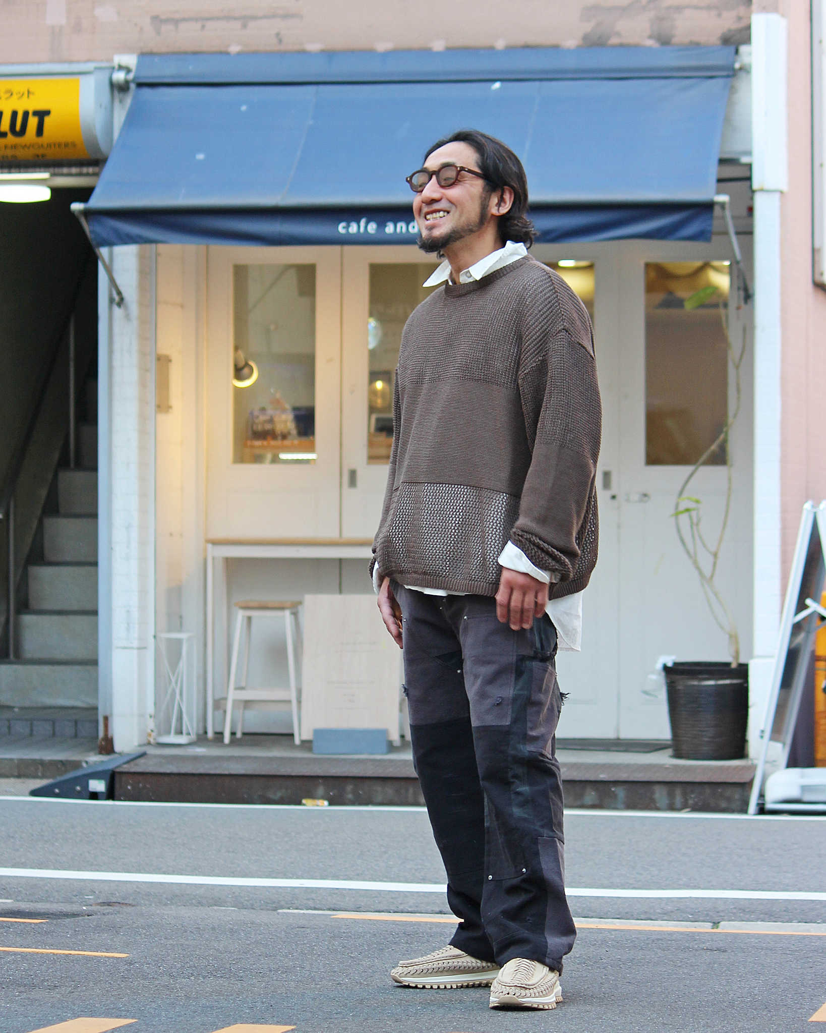 Nasngwam. ナスングワム / DAMAGE DOUBLE KNEE PANTS ダメージダブルニーパンツ Msize (BLACK ブラック)