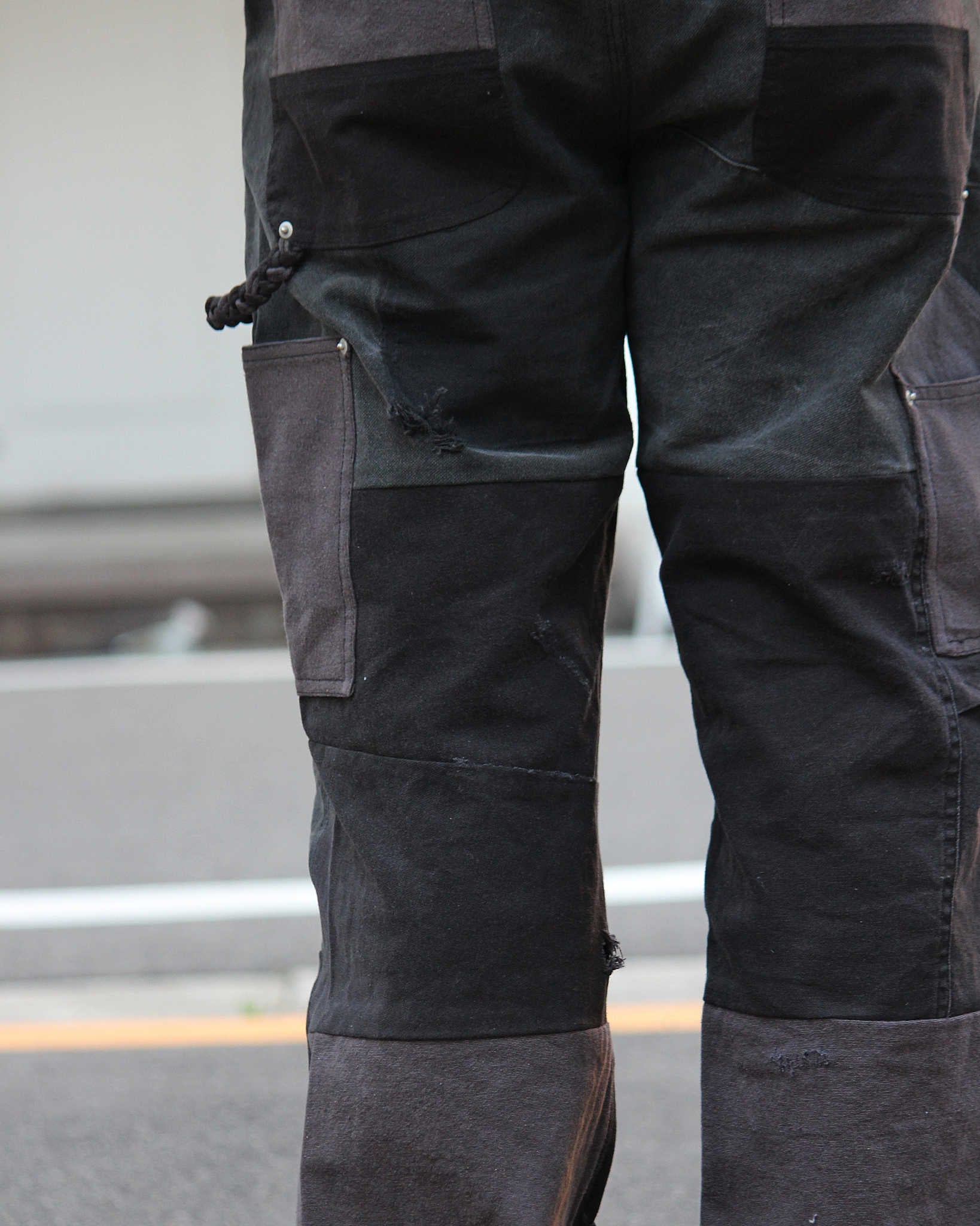 Nasngwam. ナスングワム / DAMAGE DOUBLE KNEE PANTS ダメージダブルニーパンツ Msize (BLACK ブラック)