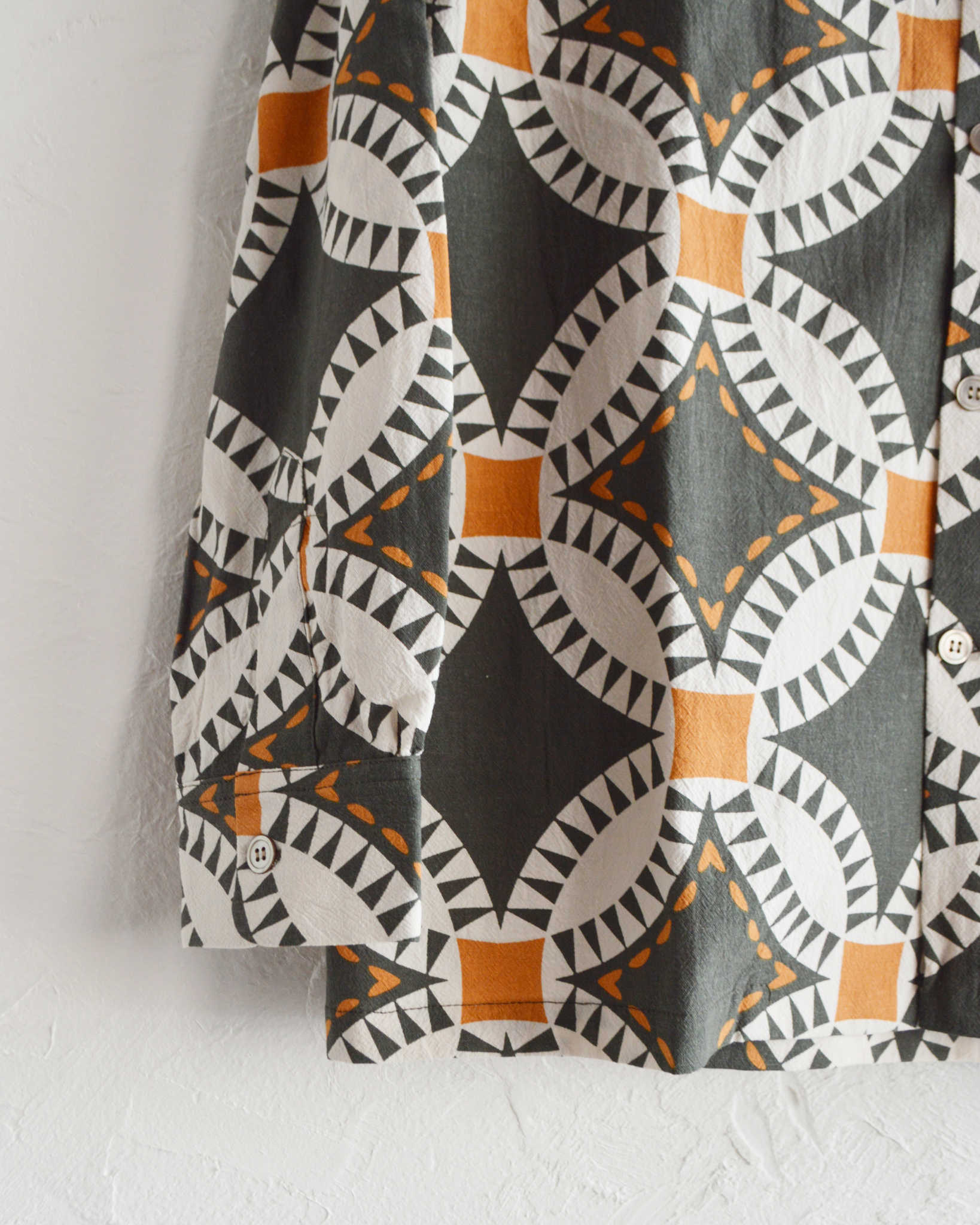 HAVE A GRATEFUL DAY ハブアグレイトフルデイ / OPEN COLLAR L/S SHIRT オープンカラーシャツ (BLACK ブラック)