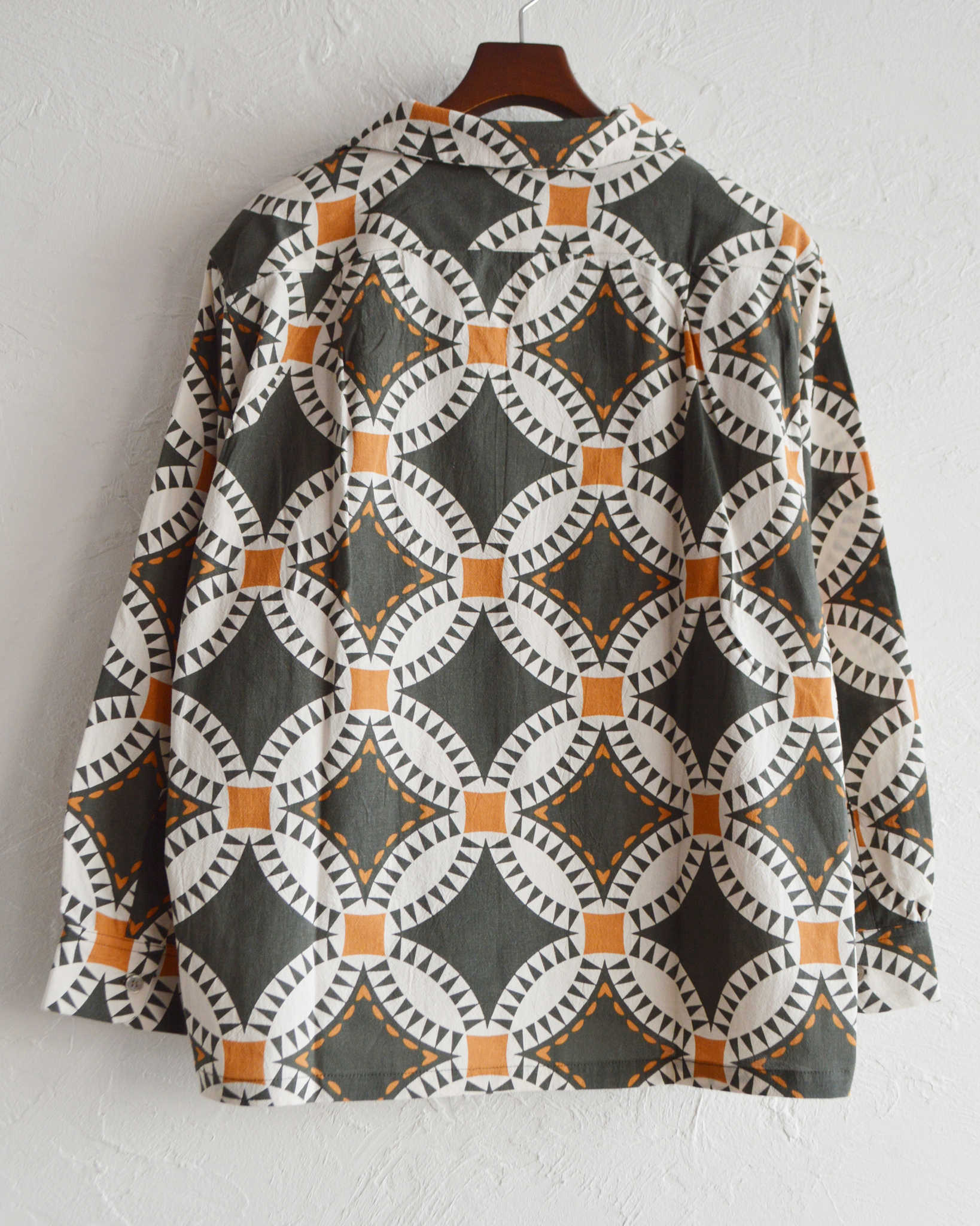 HAVE A GRATEFUL DAY ハブアグレイトフルデイ / OPEN COLLAR L/S SHIRT オープンカラーシャツ (BLACK ブラック)