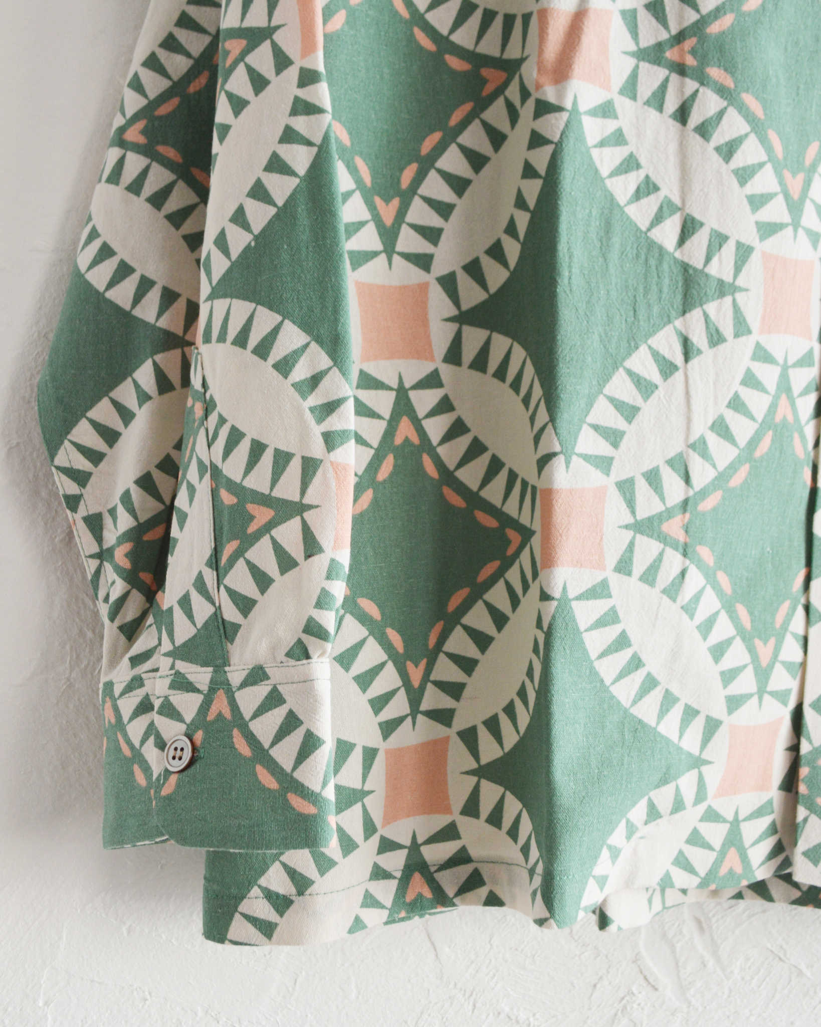 HAVE A GRATEFUL DAY ハブアグレイトフルデイ / OPEN COLLAR L/S SHIRT オープンカラーシャツ (GREEN グリーン)