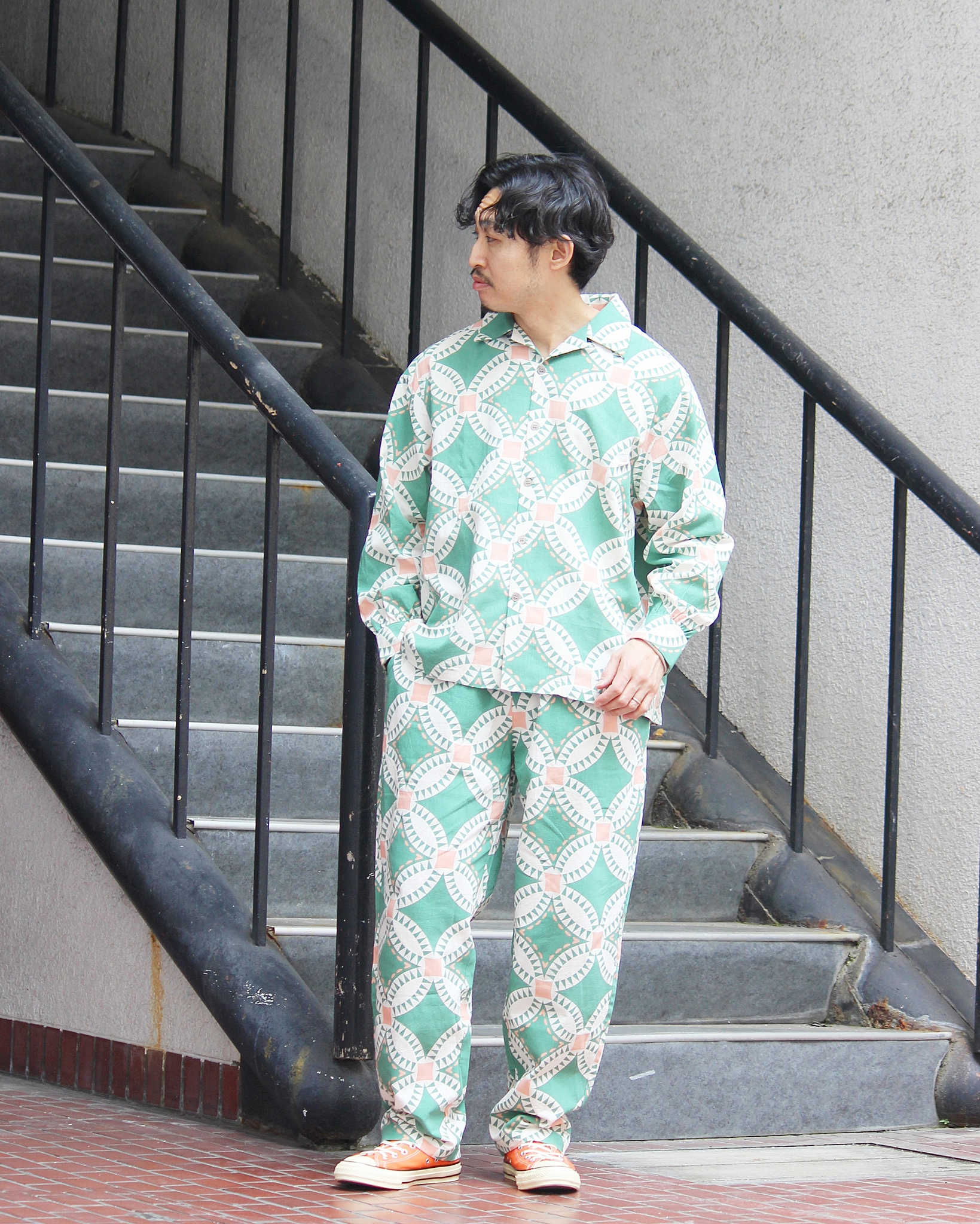 HAVE A GRATEFUL DAY ハブアグレイトフルデイ / AMPLE EASY PANTS アンプルイージーパンツ (GREEN グリーン)