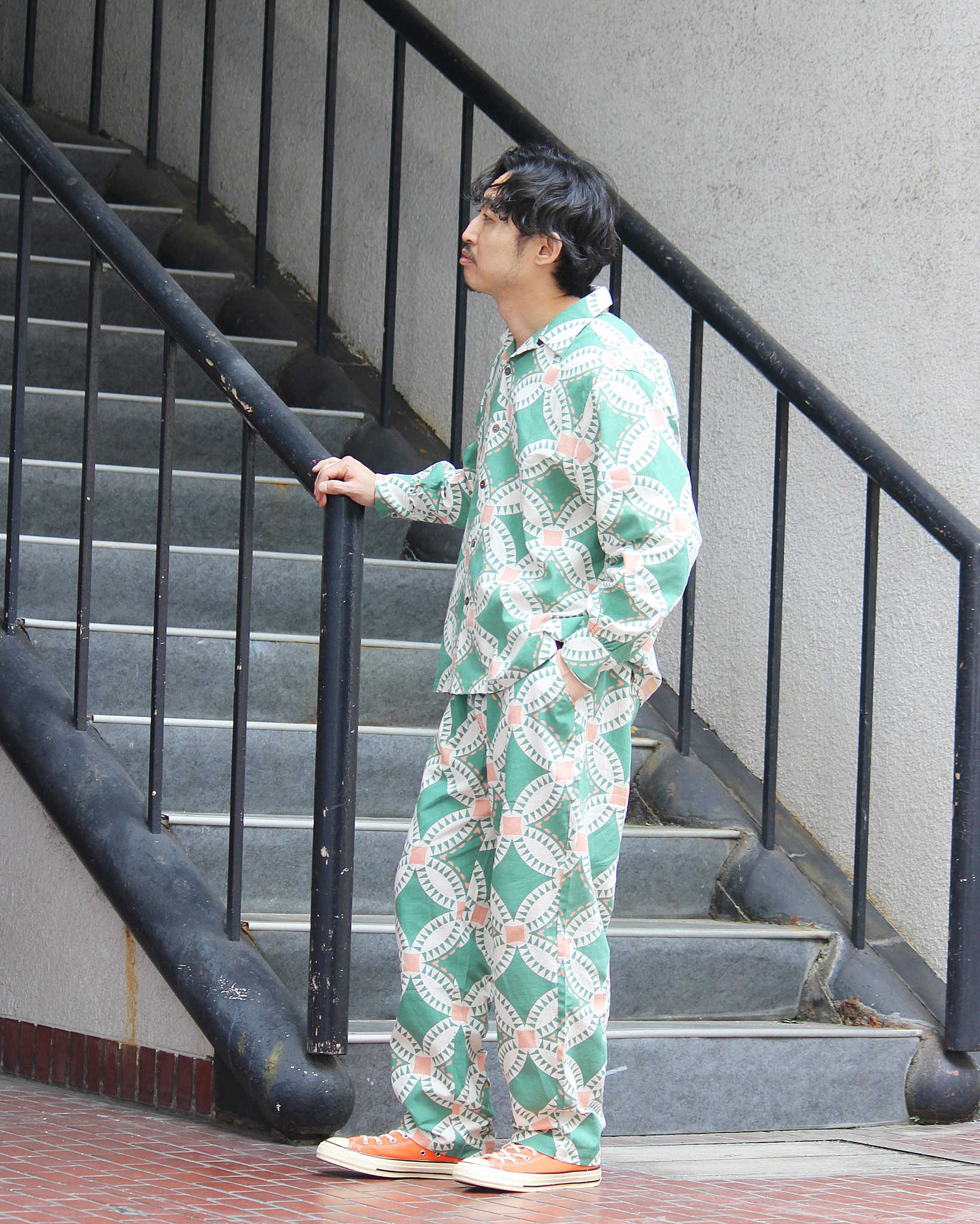 HAVE A GRATEFUL DAY ハブアグレイトフルデイ / AMPLE EASY PANTS アンプルイージーパンツ (GREEN グリーン)