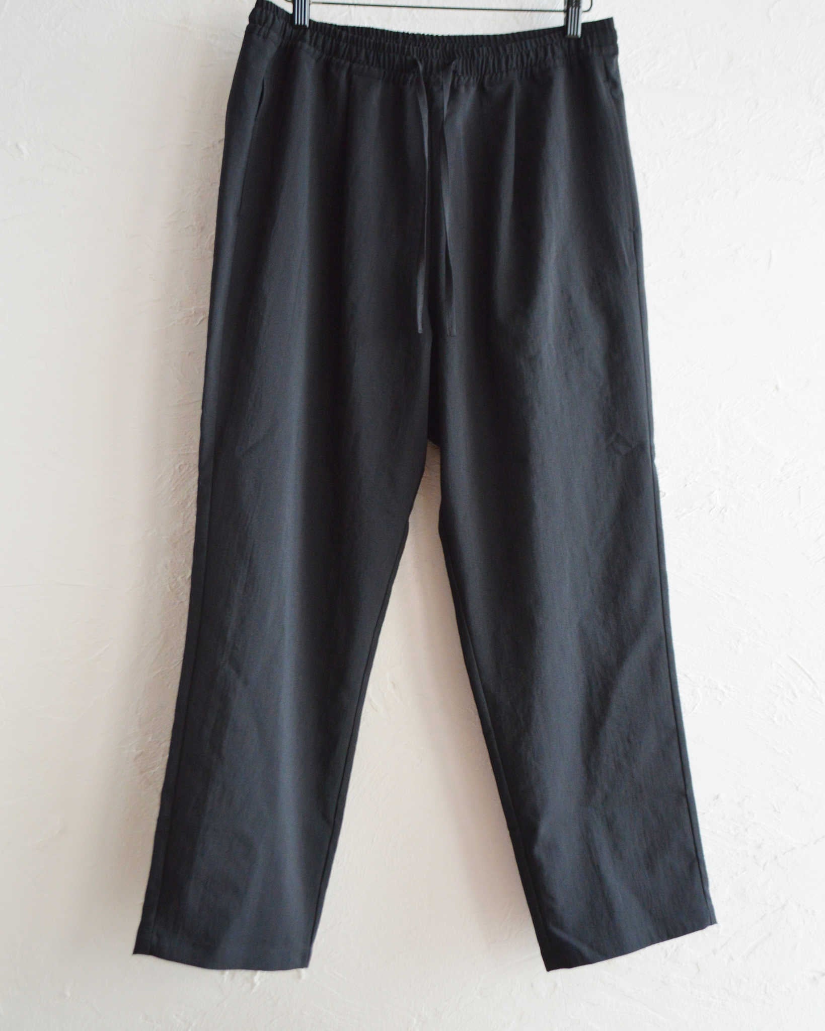 LAMOND ラモンド / NEW SEMI WIDE SHARI PANTS ニュウセミワイドシャリパンツ (BLACK ブラック)