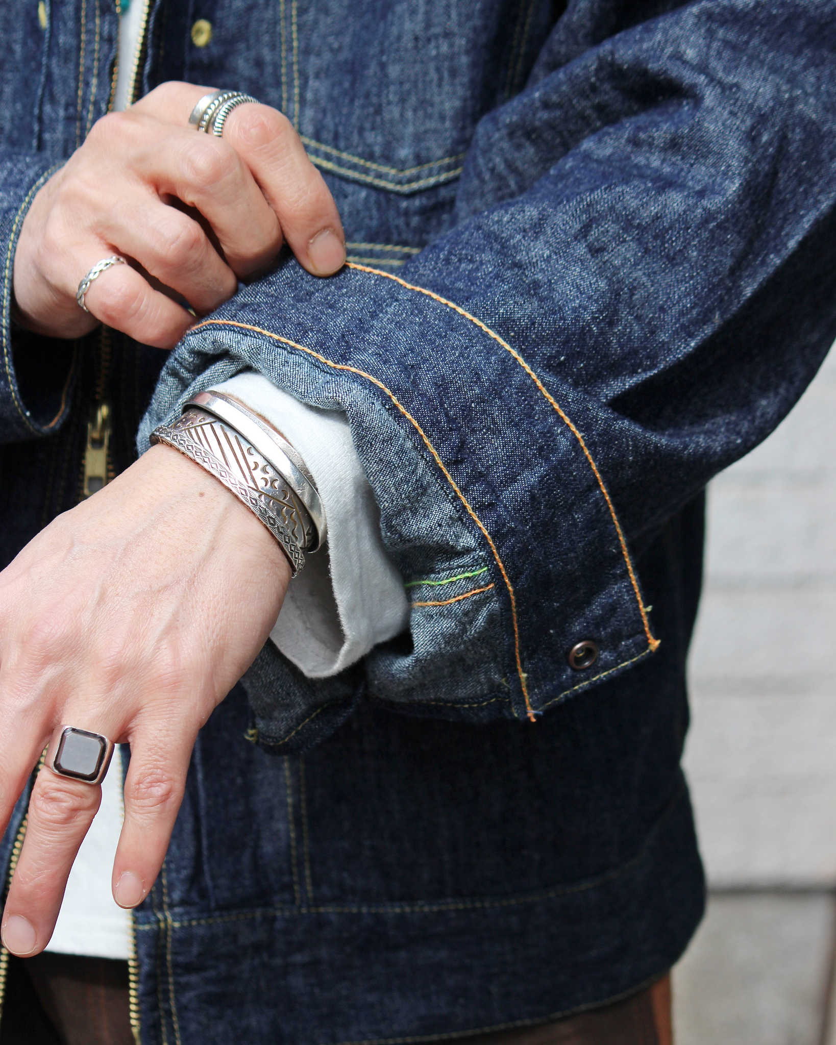 IMPRESTORE インプレストア / Ginny ジニー | 6.5ozZIP JACKET 6.5オンスジップジャケット (BLUE DENIM ONE WASH ブルーデニムワンウォッシュ)