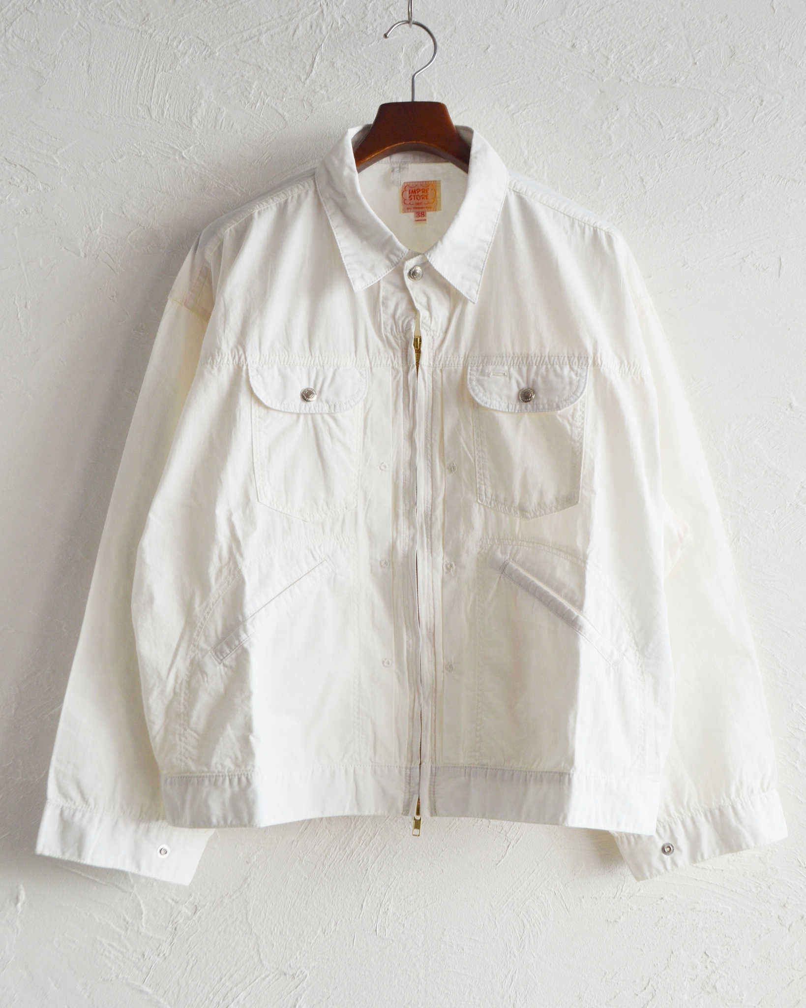 IMPRESTORE インプレストア / Ginny ジニー | ZIP JACKET ジップジャケット (WHITE POPLIN ホワイト)
