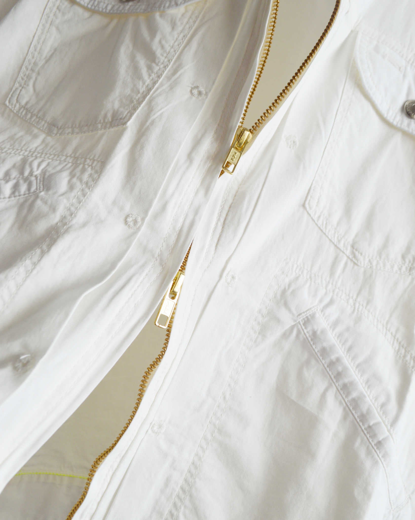 IMPRESTORE インプレストア / Ginny ジニー | ZIP JACKET ジップジャケット (WHITE POPLIN ホワイト)