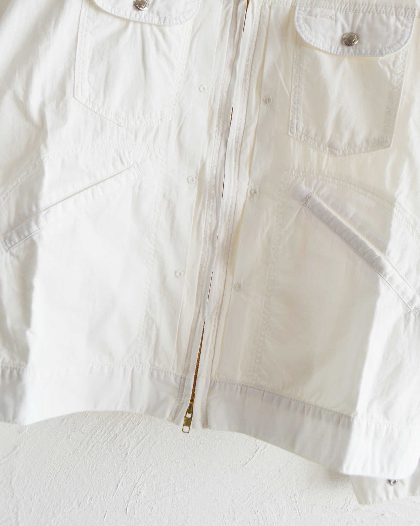 IMPRESTORE インプレストア / Ginny ジニー | ZIP JACKET ジップジャケット (WHITE POPLIN ホワイト)
