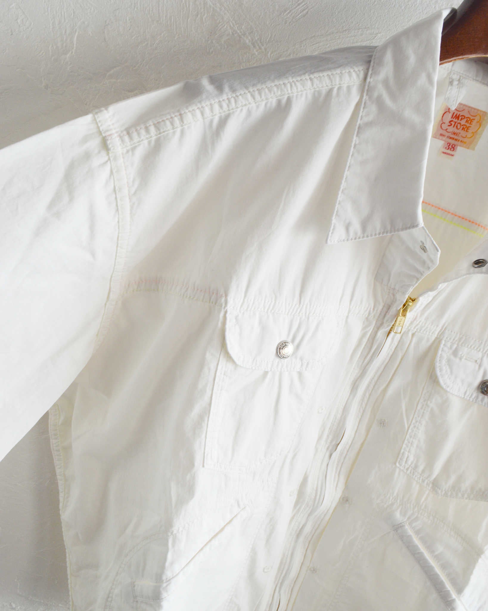IMPRESTORE インプレストア / Ginny ジニー | ZIP JACKET ジップジャケット (WHITE POPLIN ホワイト)